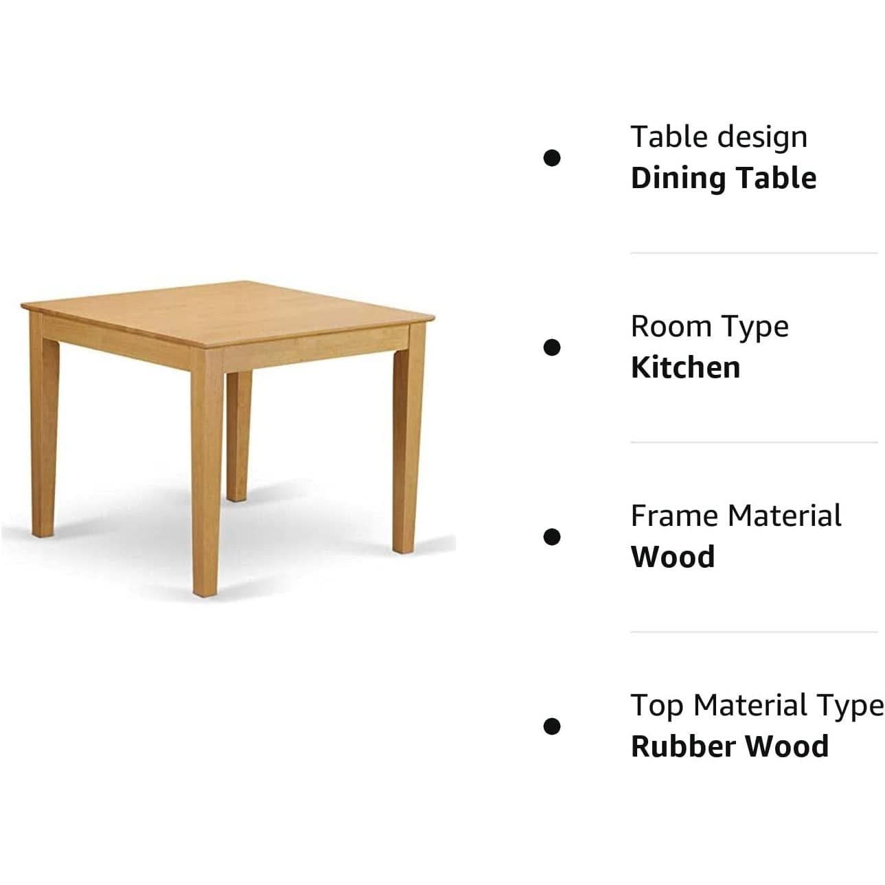 Modern Oak Square Dining Table 36 X 30 Inches For Kitchen