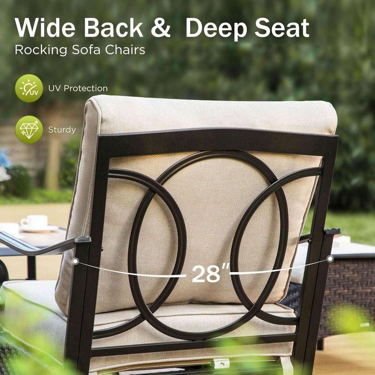 Modern Outdoor Patio Furniture Set with Thick Cushions
