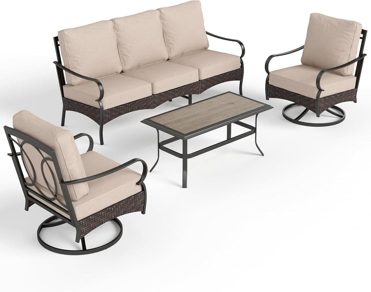 Modern Outdoor Patio Furniture Set with Thick Cushions