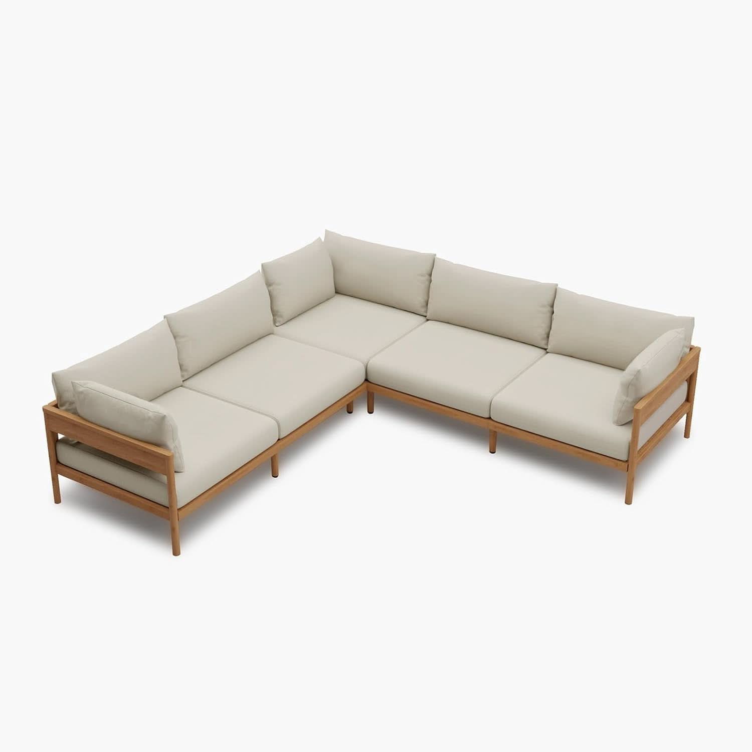 Modern Outdoor Sectional Sofa Set with Thick Cushions