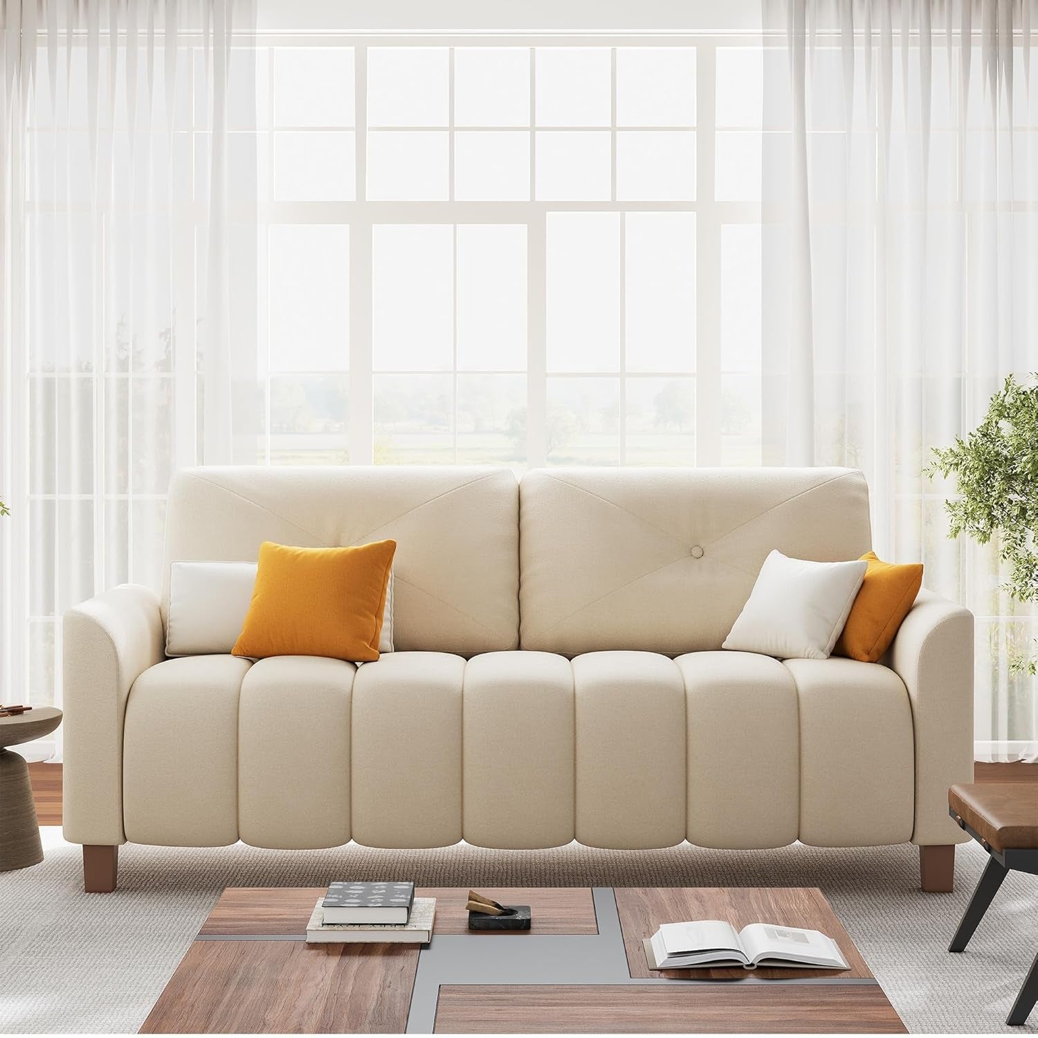 Modern Oversized Loveseat Sofa with Deep Comfortable Seating