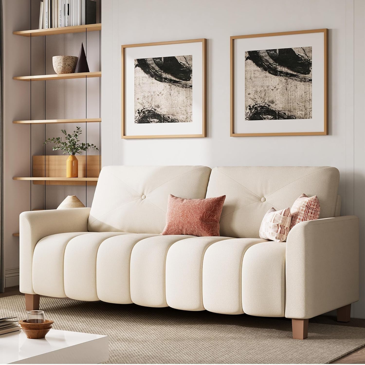 Modern Oversized Loveseat Sofa with Deep Comfortable Seating
