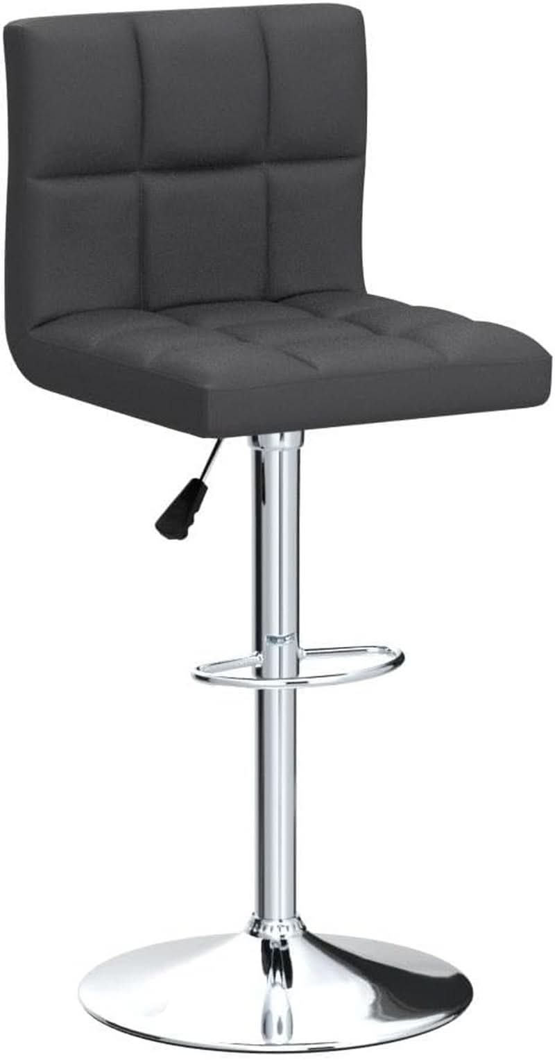 Modern PU Leather Adjustable Swivel Bar Stools Deep Gray