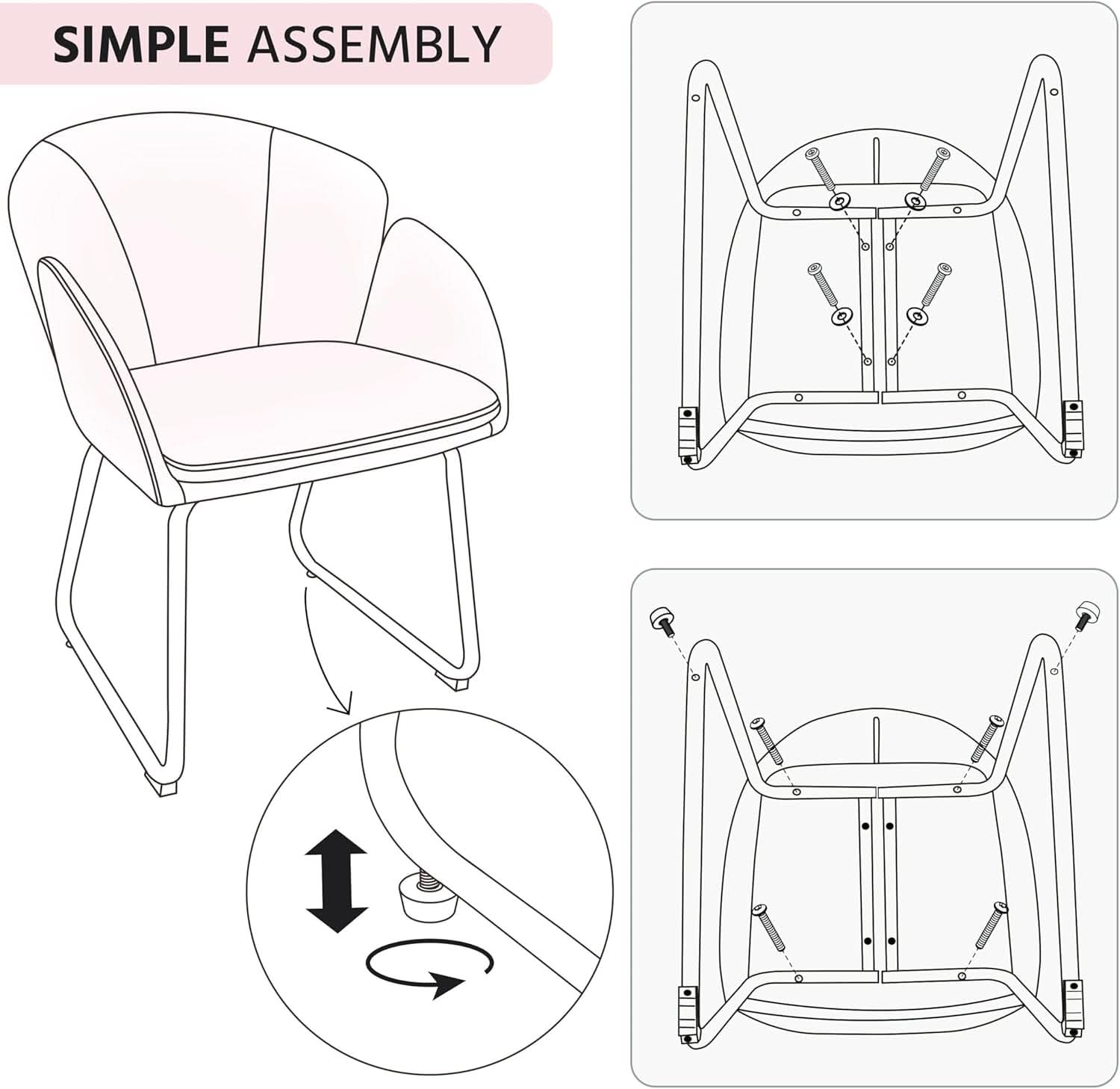 Modern PU Leather Armchair Flower With Golden Legs Pink