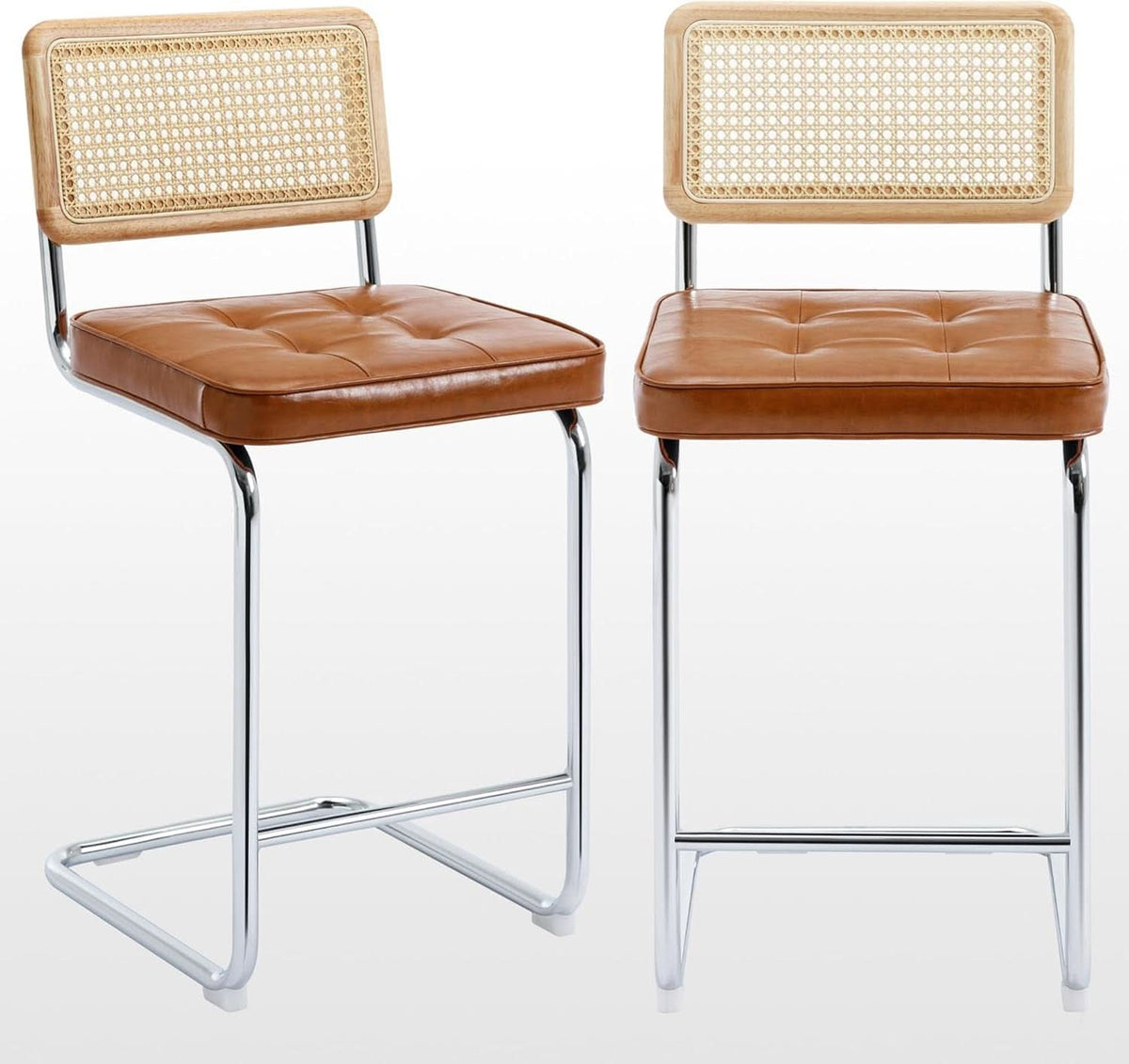 Modern Rattan Bar Stools Set of Two for Kitchens