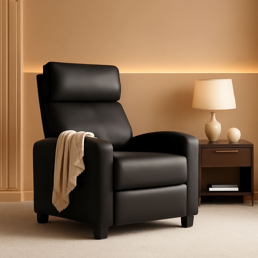 Modern Recliner Sofa With Lumbar Support And Plush Comfort