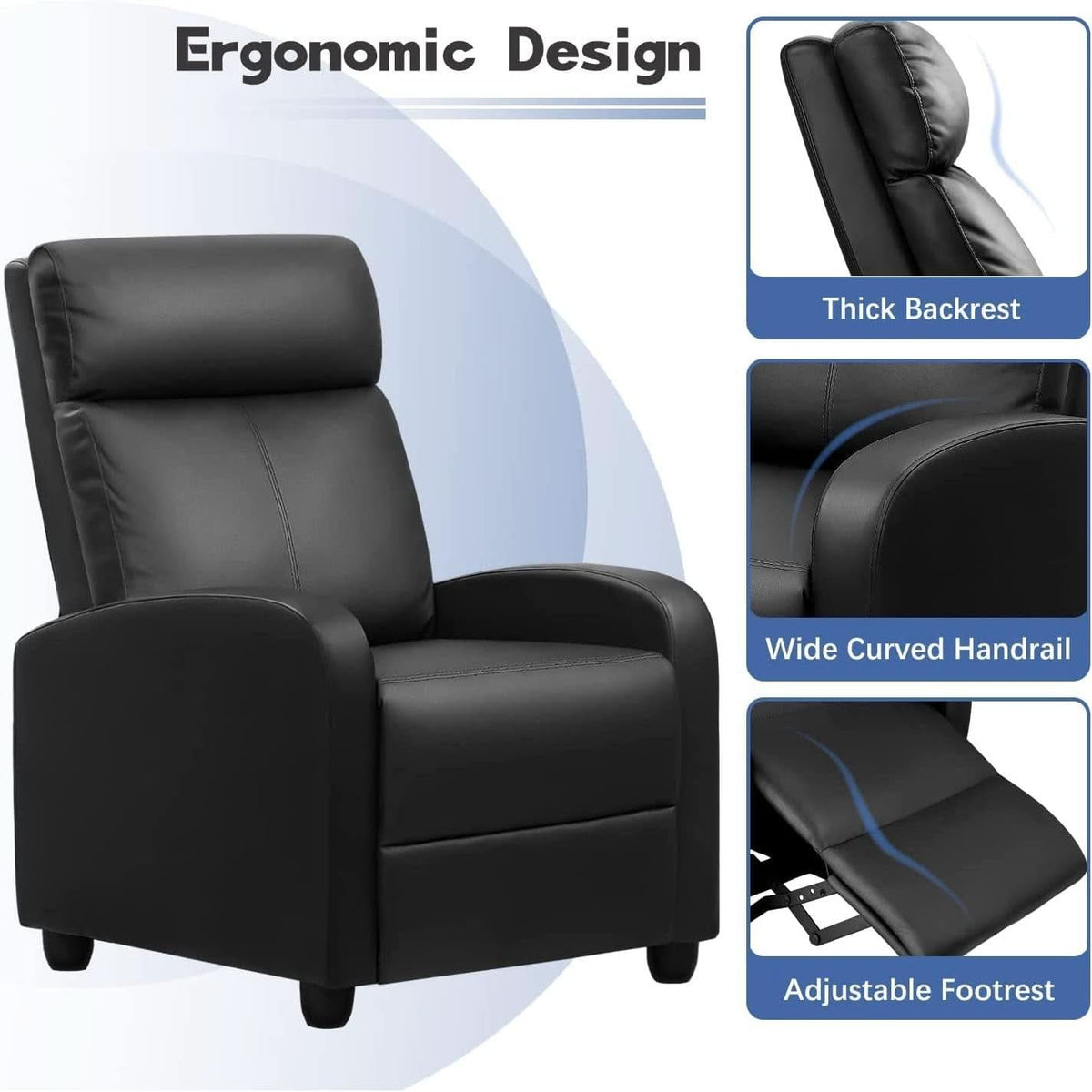Modern Recliner Sofa With Massage And Ergonomic Design