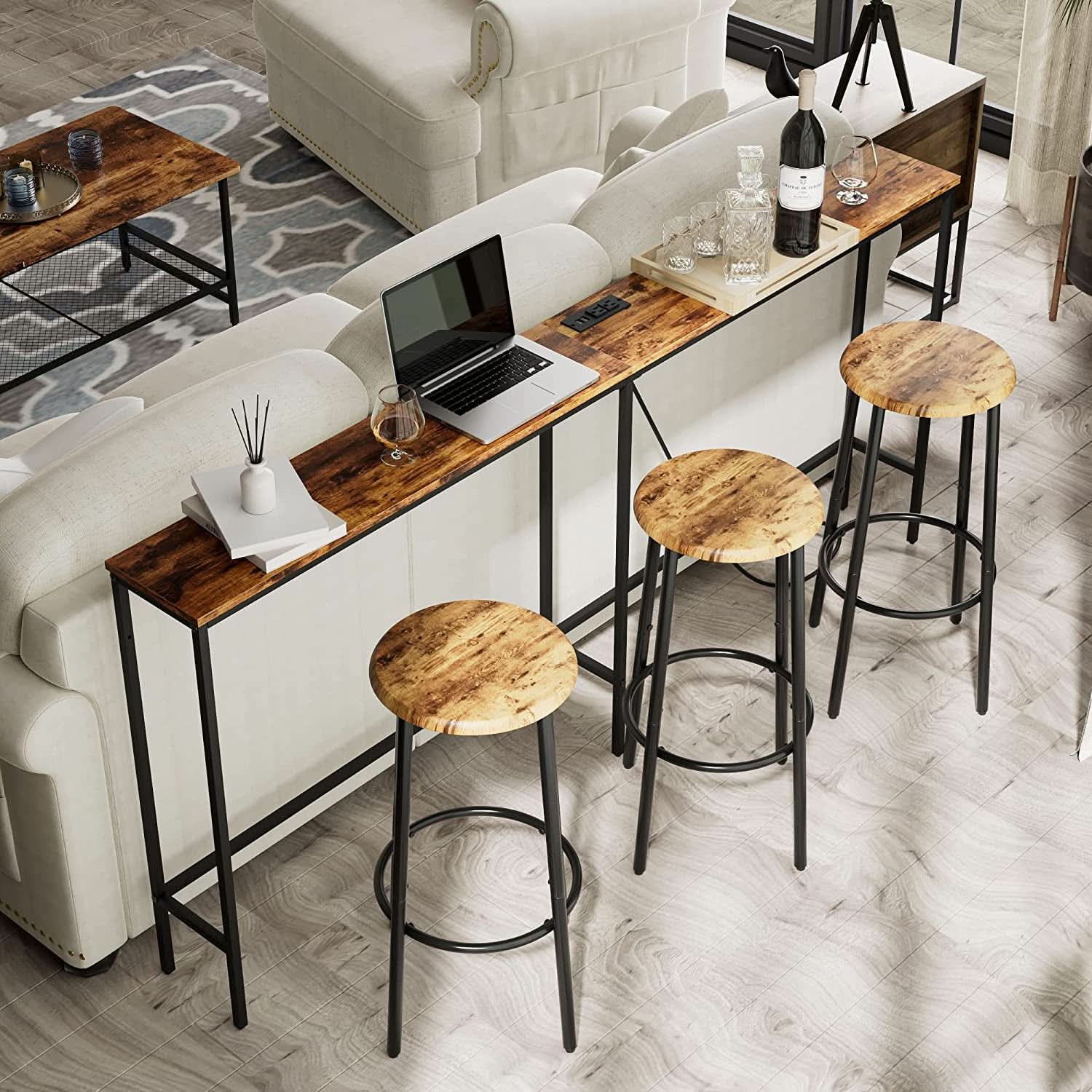Modern Rustic Console Table With Power Outlet And USB Ports