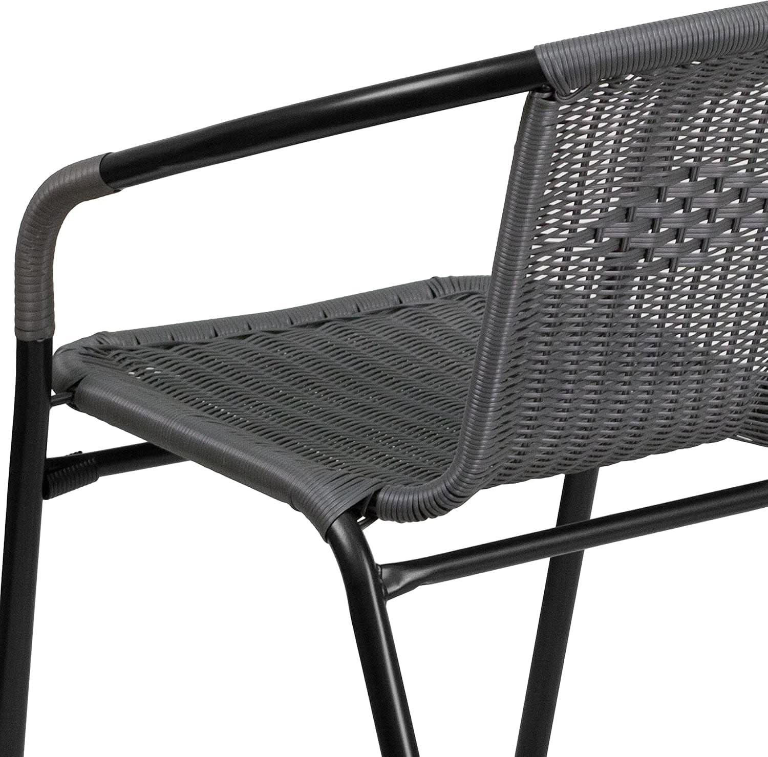 Modern Stackable Rattan Dining Chairs Set for Outdoor