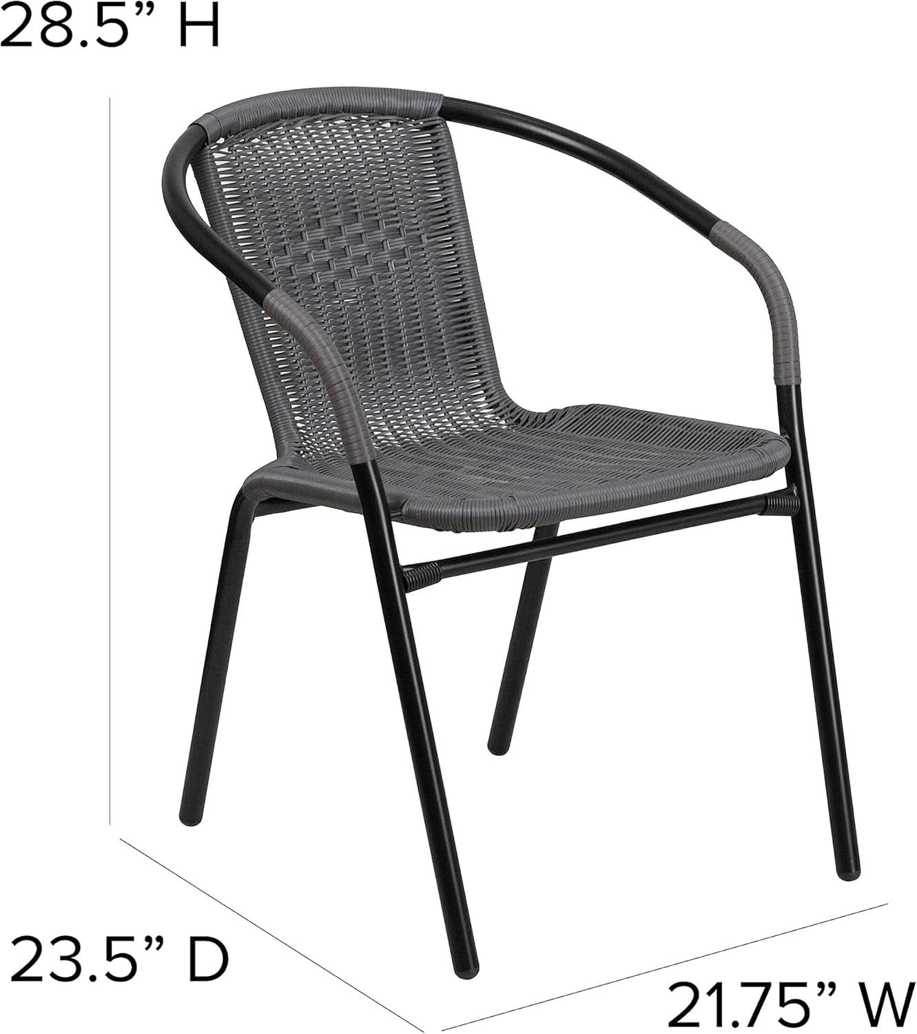 Modern Stackable Rattan Dining Chairs Set for Outdoor