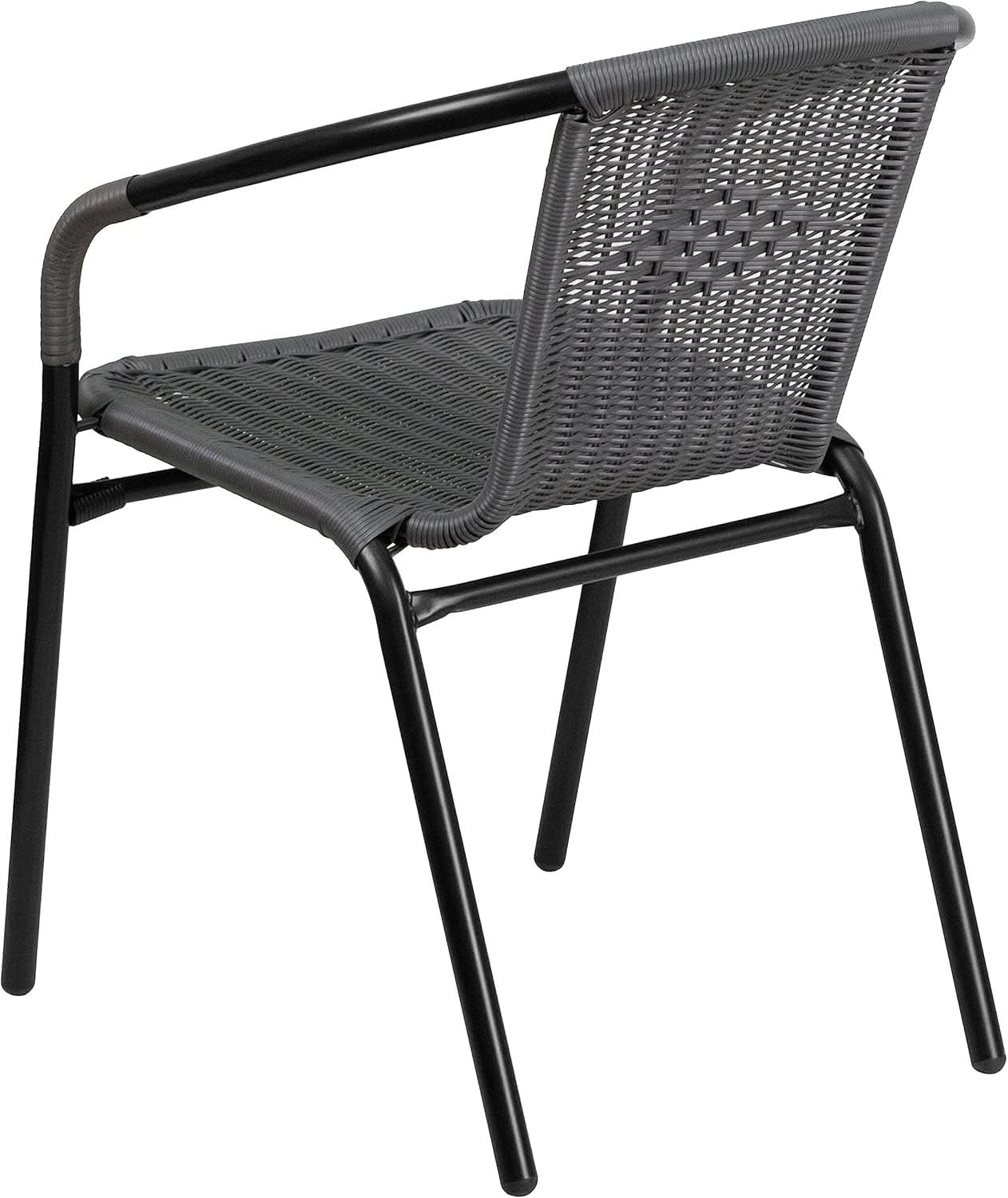 Modern Stackable Rattan Dining Chairs Set for Outdoor