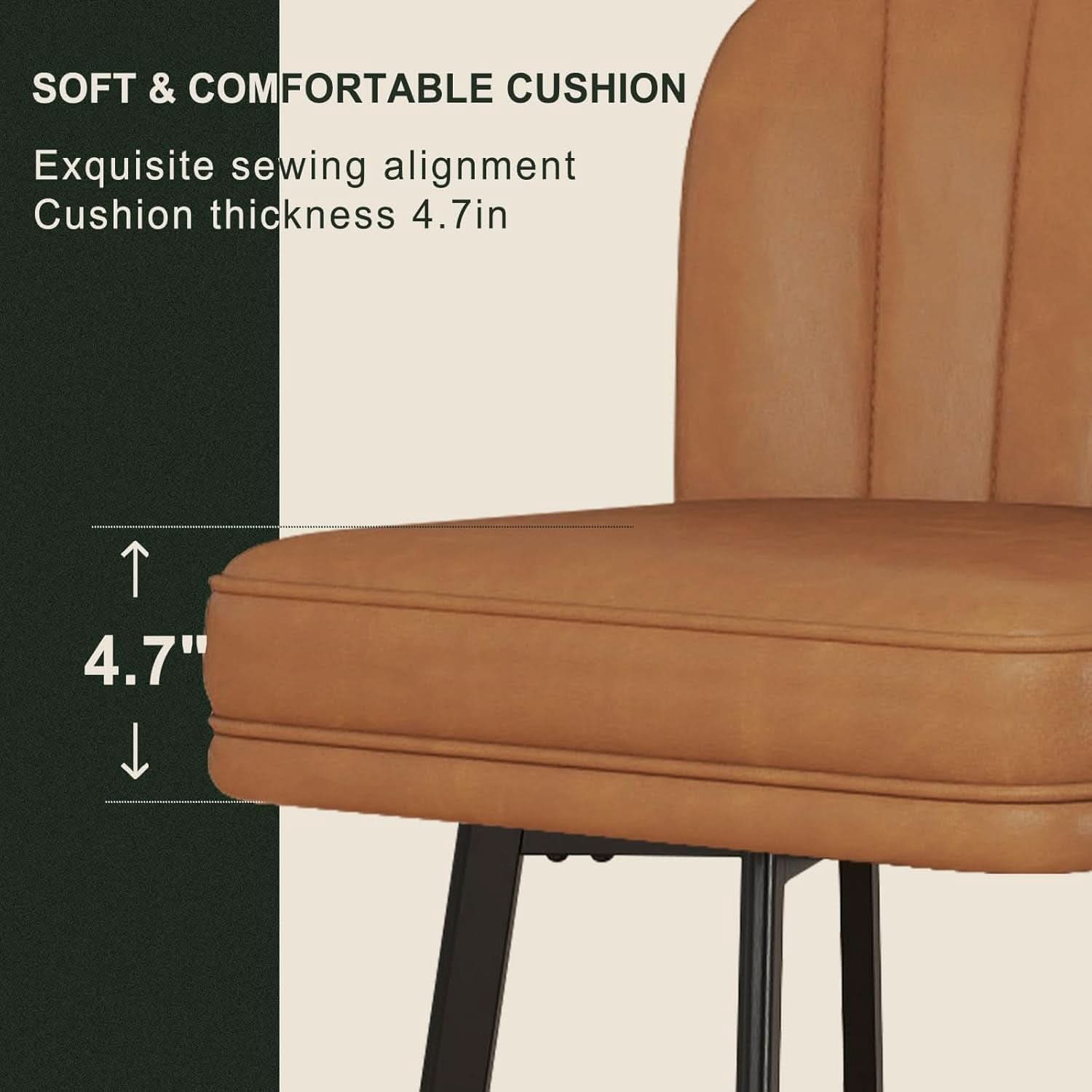 Modern Swivel Bar Stools Set of Four Upholstered Chairs