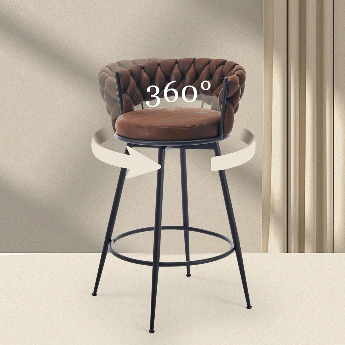Modern Swivel Bar Stools Set of Two Stylish Design