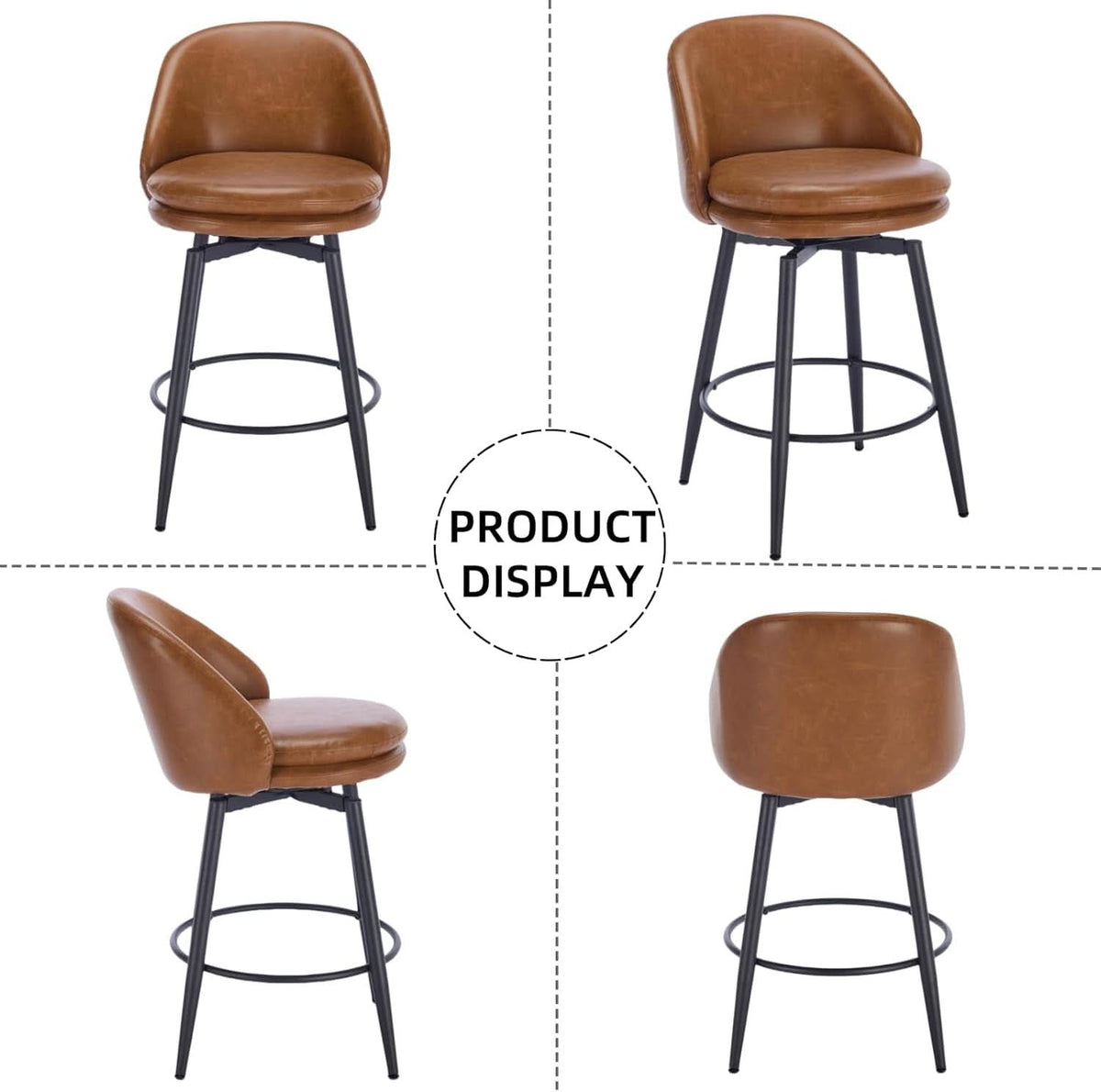 Modern Swivel Bar Stools Set of Two for Kitchen
