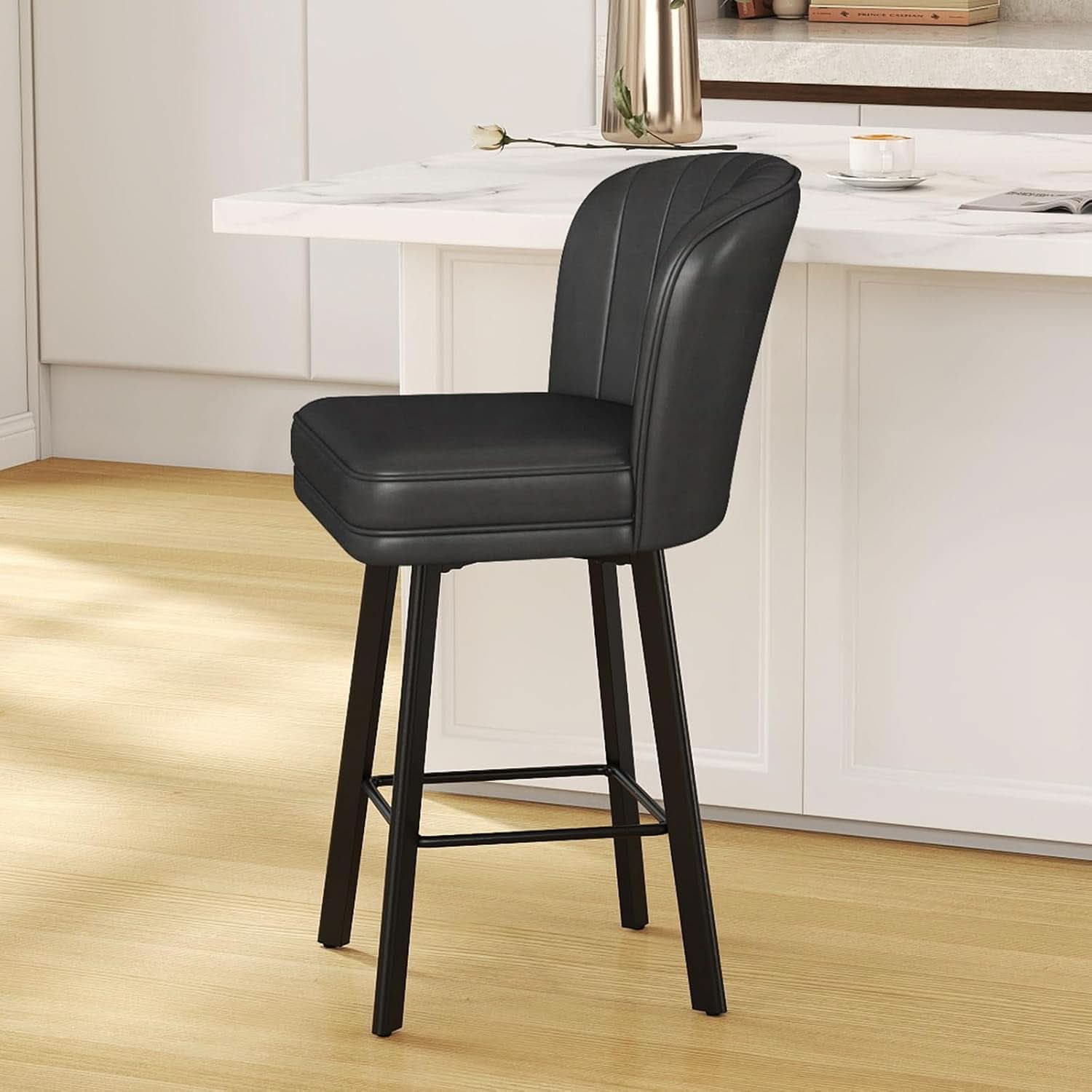 Modern Swivel Counter Height Bar Stools Set of Four