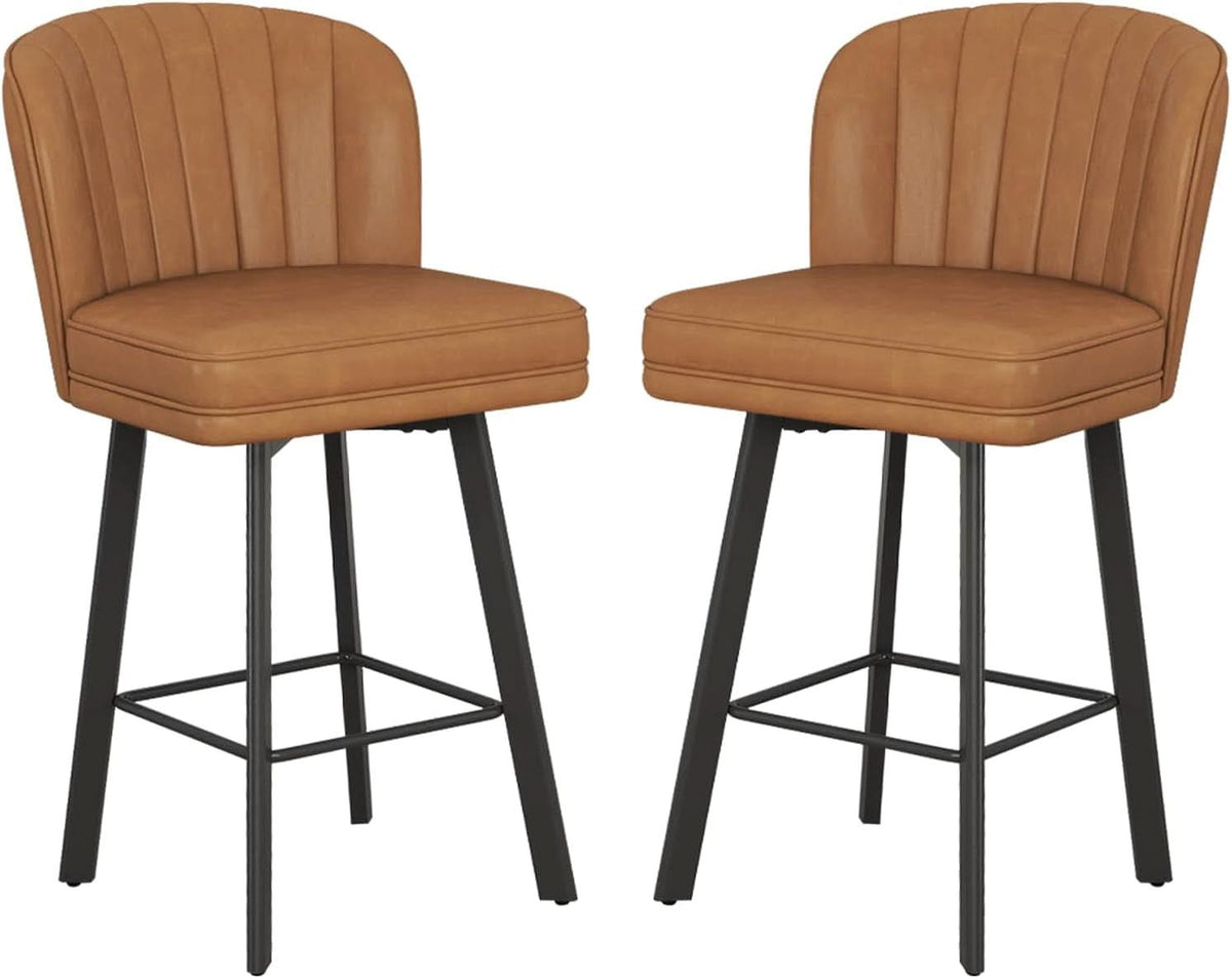 Modern Swivel Counter Height Bar Stools Set of Two