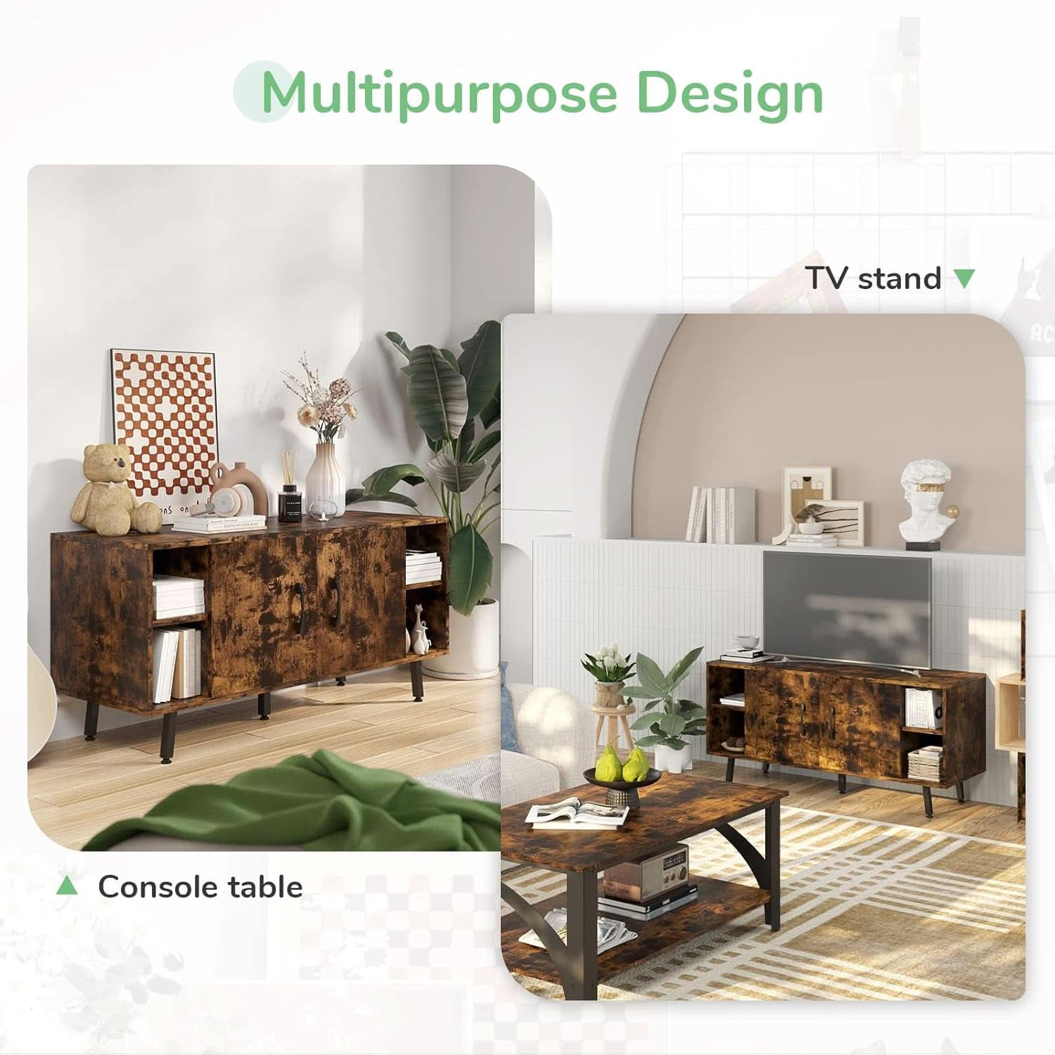 Modern TV Stand For 50Inch TV With Adjustable Shelves