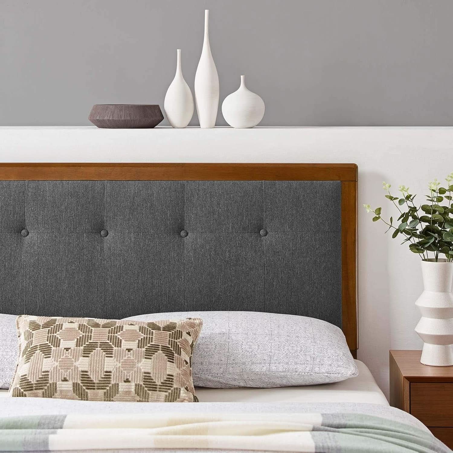 Modern Tufted Queen Headboard with Foam Padding