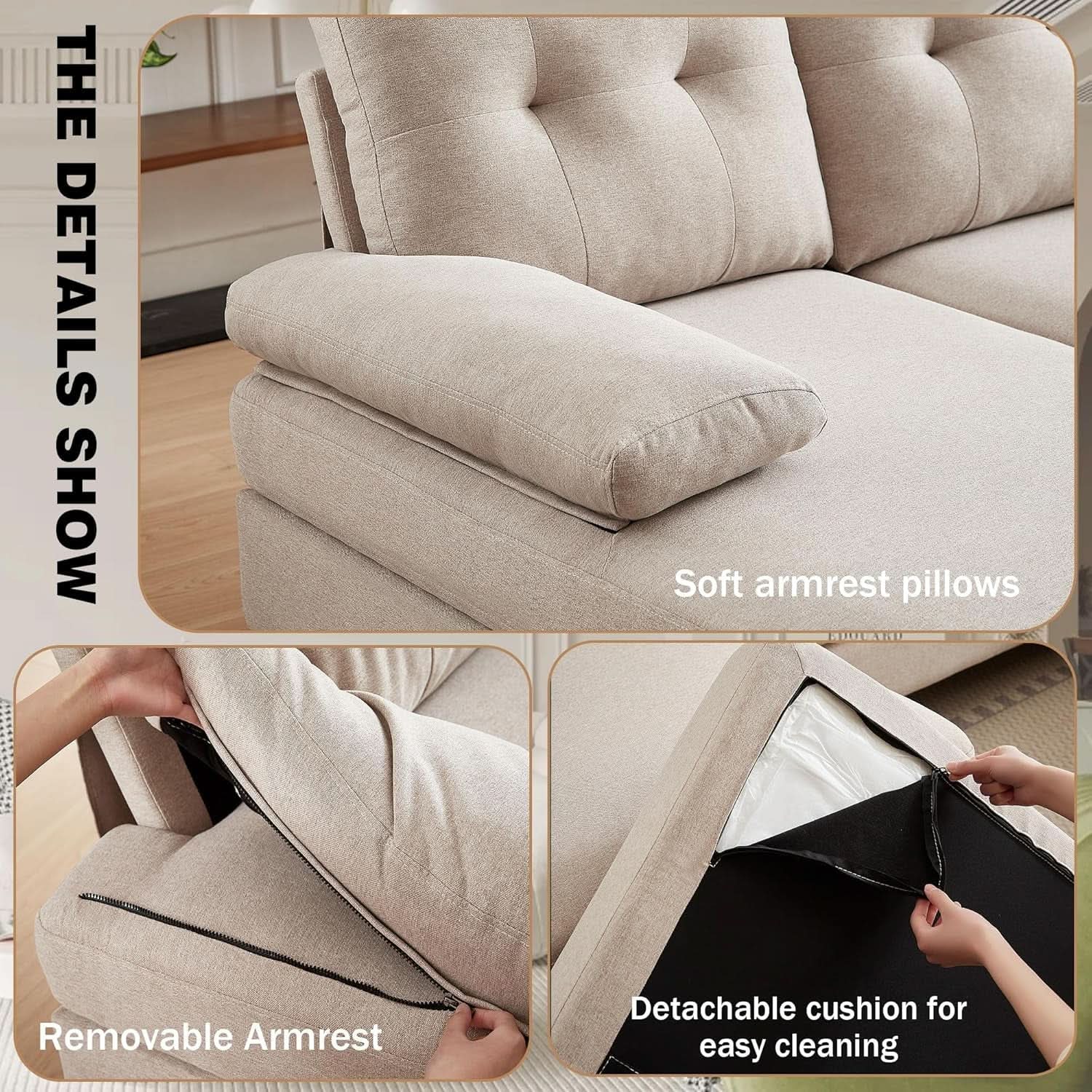 Modern U Shaped Sectional Couch With Double Chaise