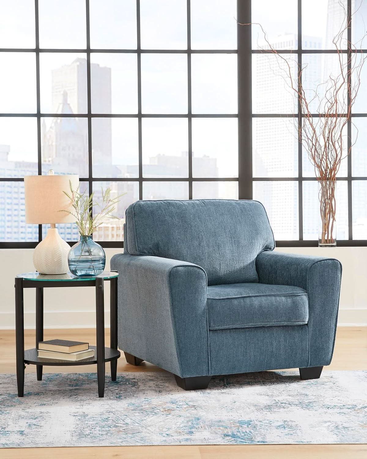 Modern Upholstered Accent Chair In Blue For Living Room