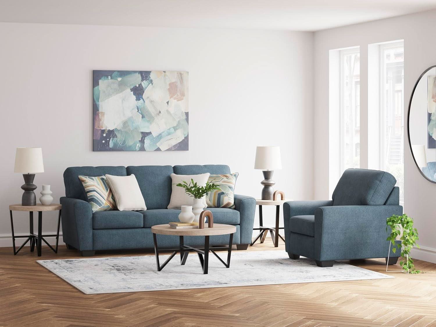 Modern Upholstered Accent Chair In Blue For Living Room