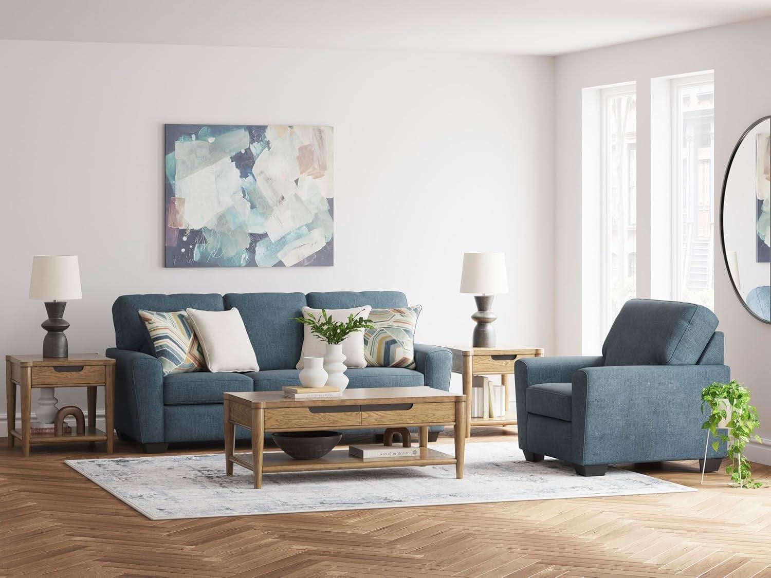 Modern Upholstered Accent Chair In Blue For Living Room