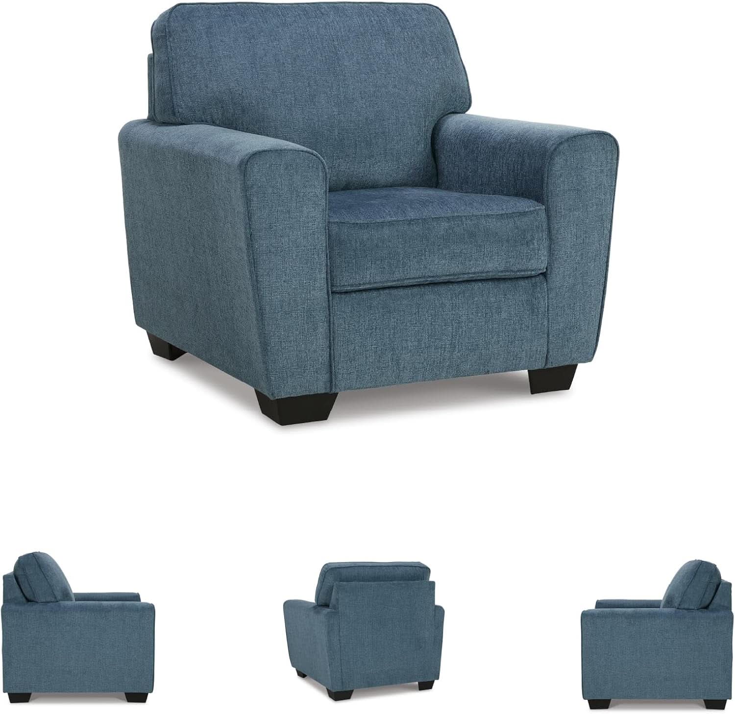 Modern Upholstered Accent Chair In Blue For Living Room