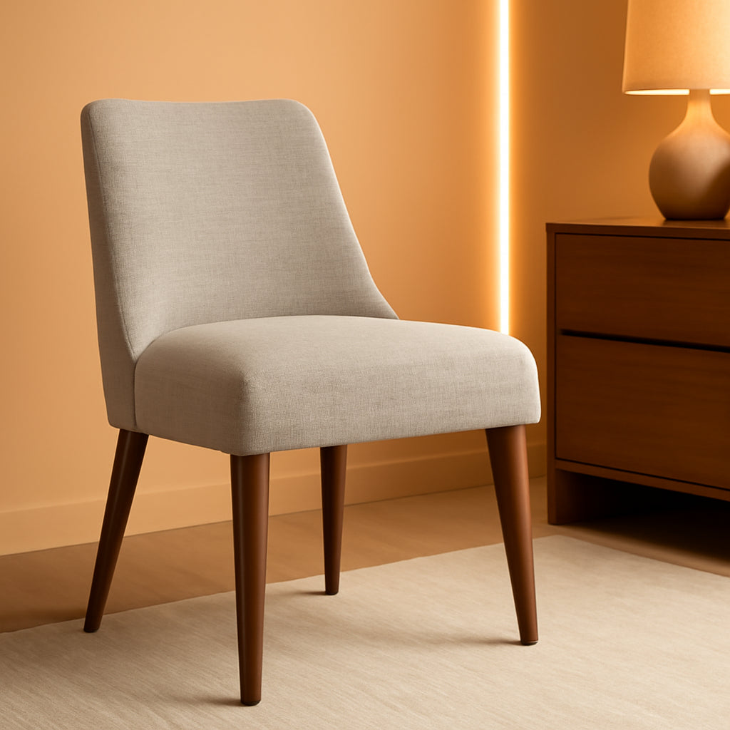 Modern Upholstered Gray Side Dining Chair For Kitchen