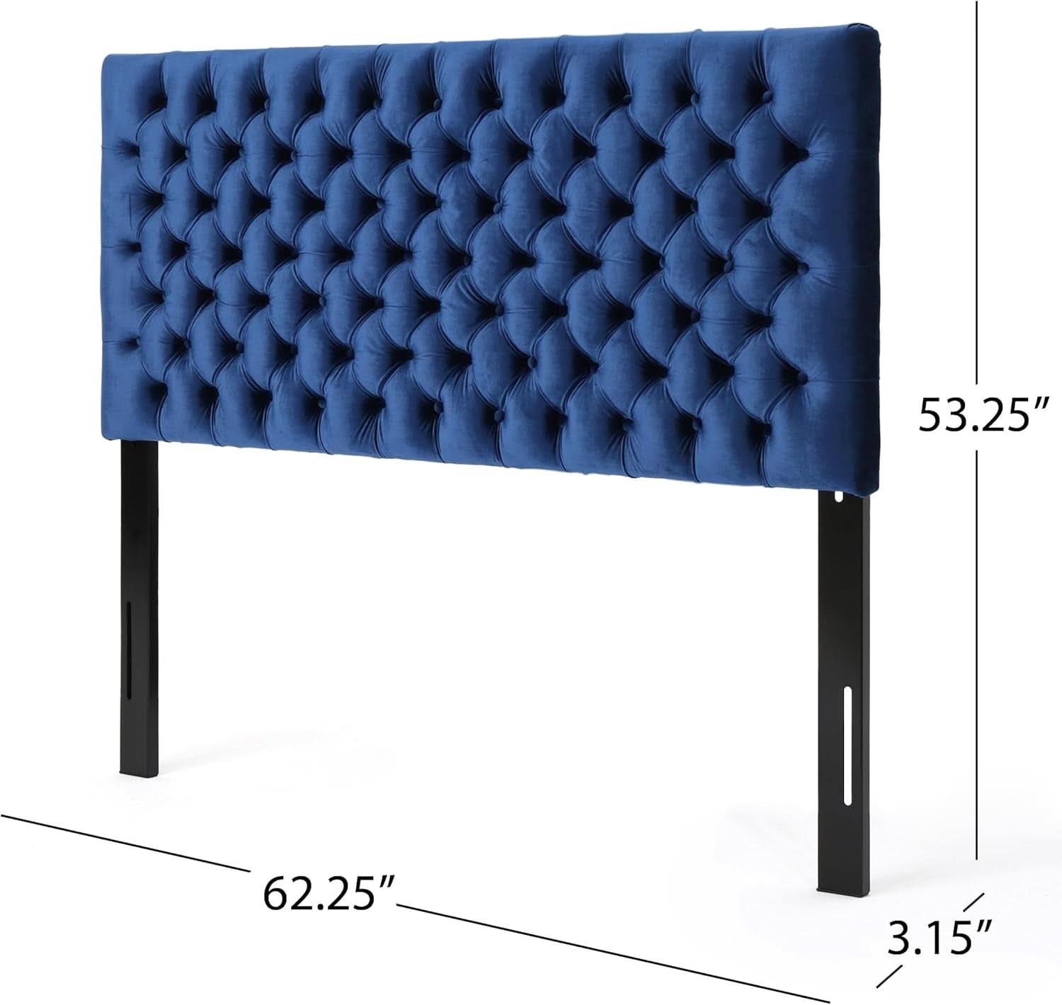 Modern Upholstered Headboard with Adjustable Height and Buttons