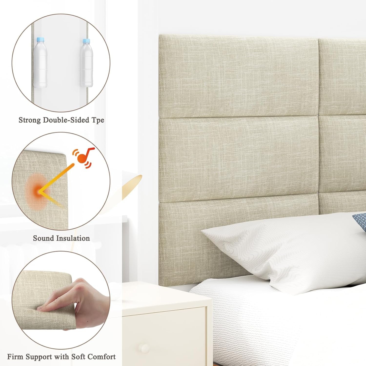 Modern Upholstered King Headboard Wall Panels Easy Installation