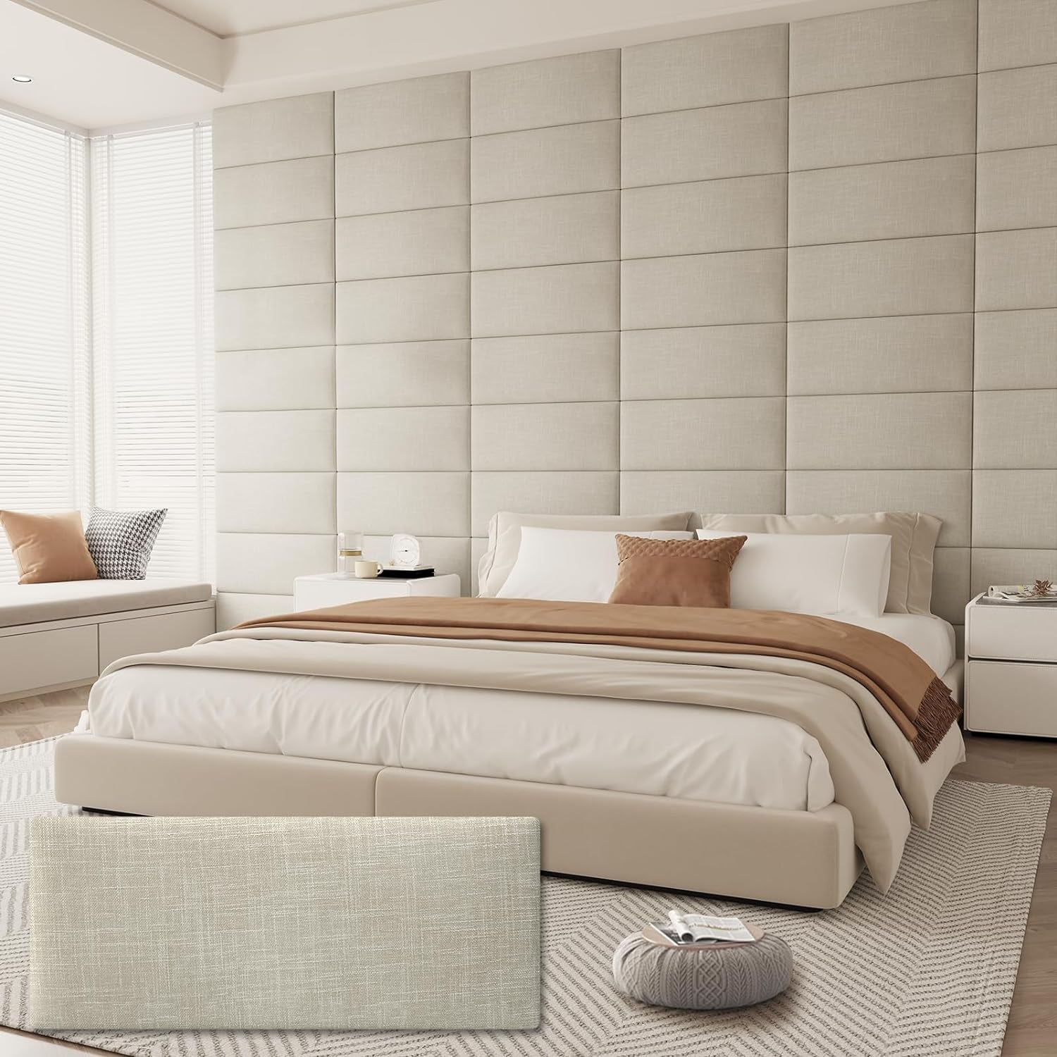 Modern Upholstered King Headboard Wall Panels Easy Installation