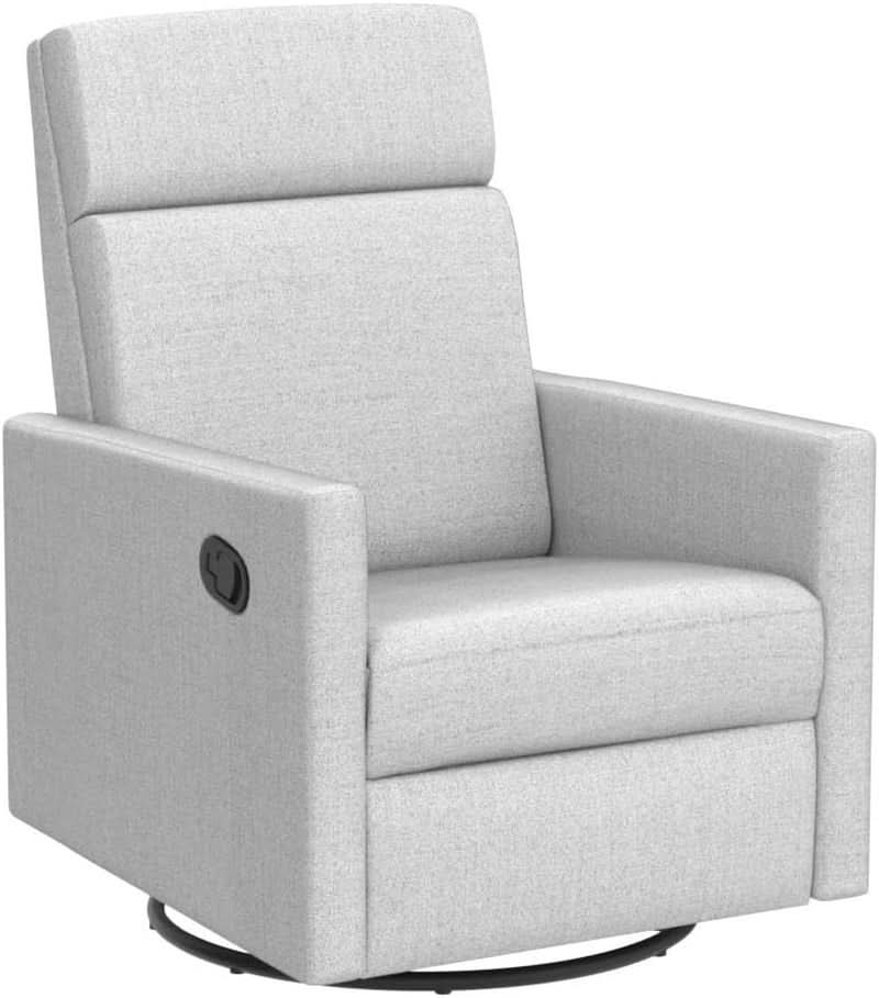 Modern Upholstered Swivel Recliner Chair Glider Gray