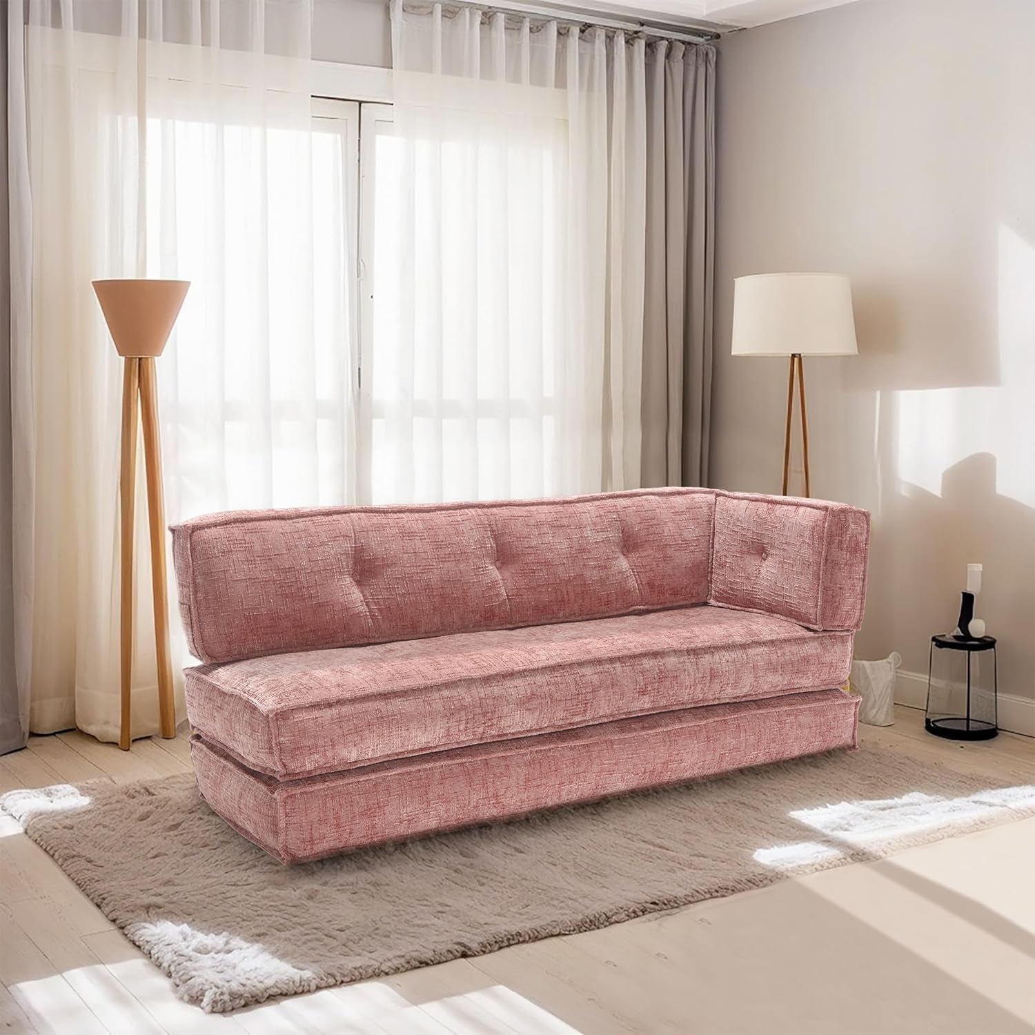 Modular Convertible Sleeper Sofa With Side Storage Bag