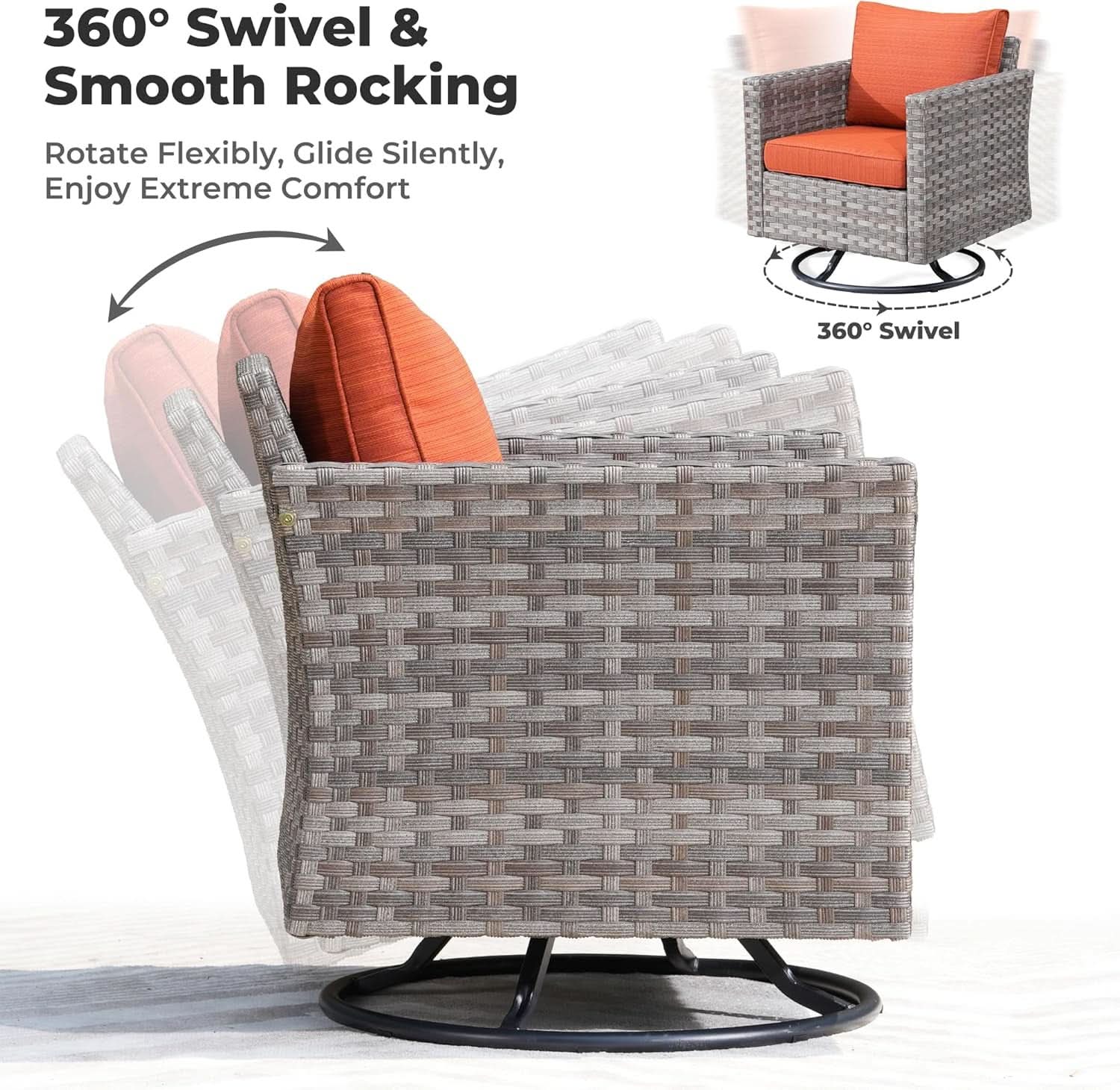 Modular Outdoor Wicker Sofa Set with Fire Pit