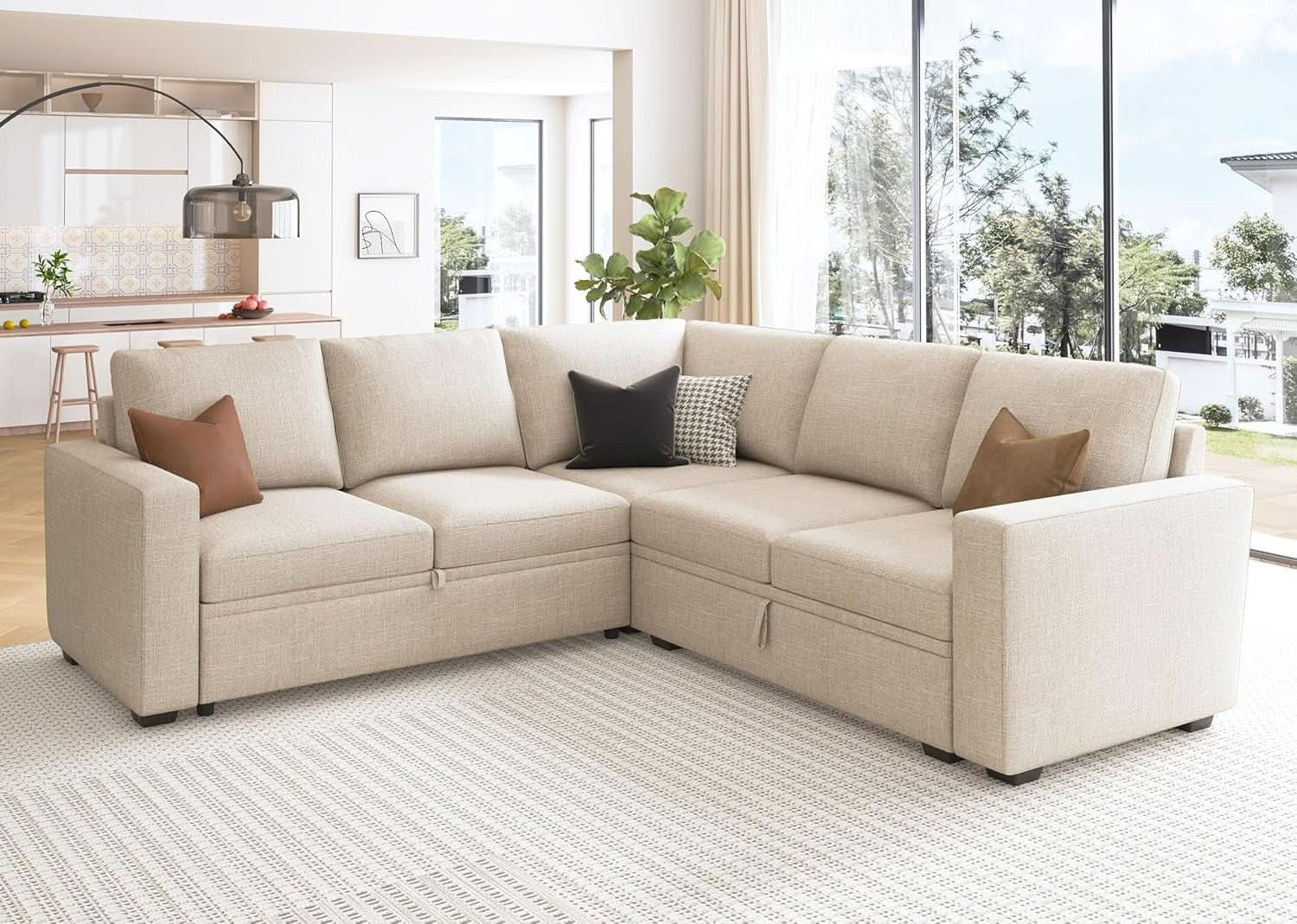 Modular Sectional Sleeper Sofa With Storage For Living Room