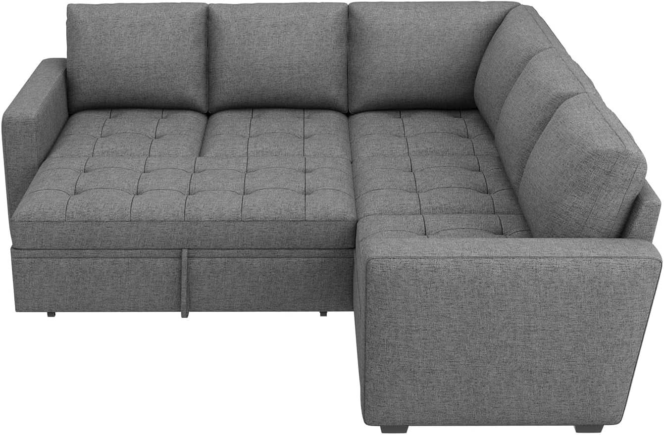 Modular Sectional Sleeper Sofa with Hidden Storage Features