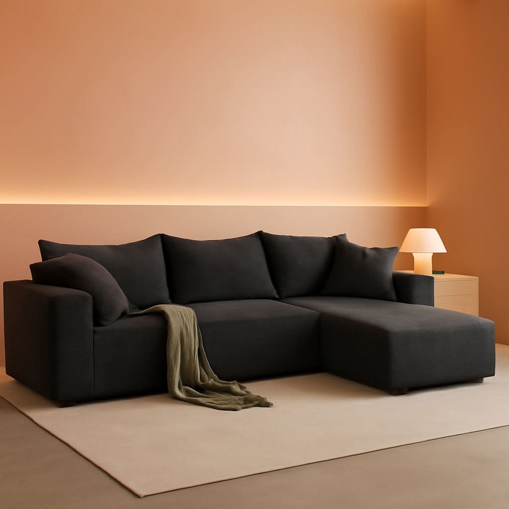 Modular Sectional Sofa With Chaise Dark Grey No Assembly