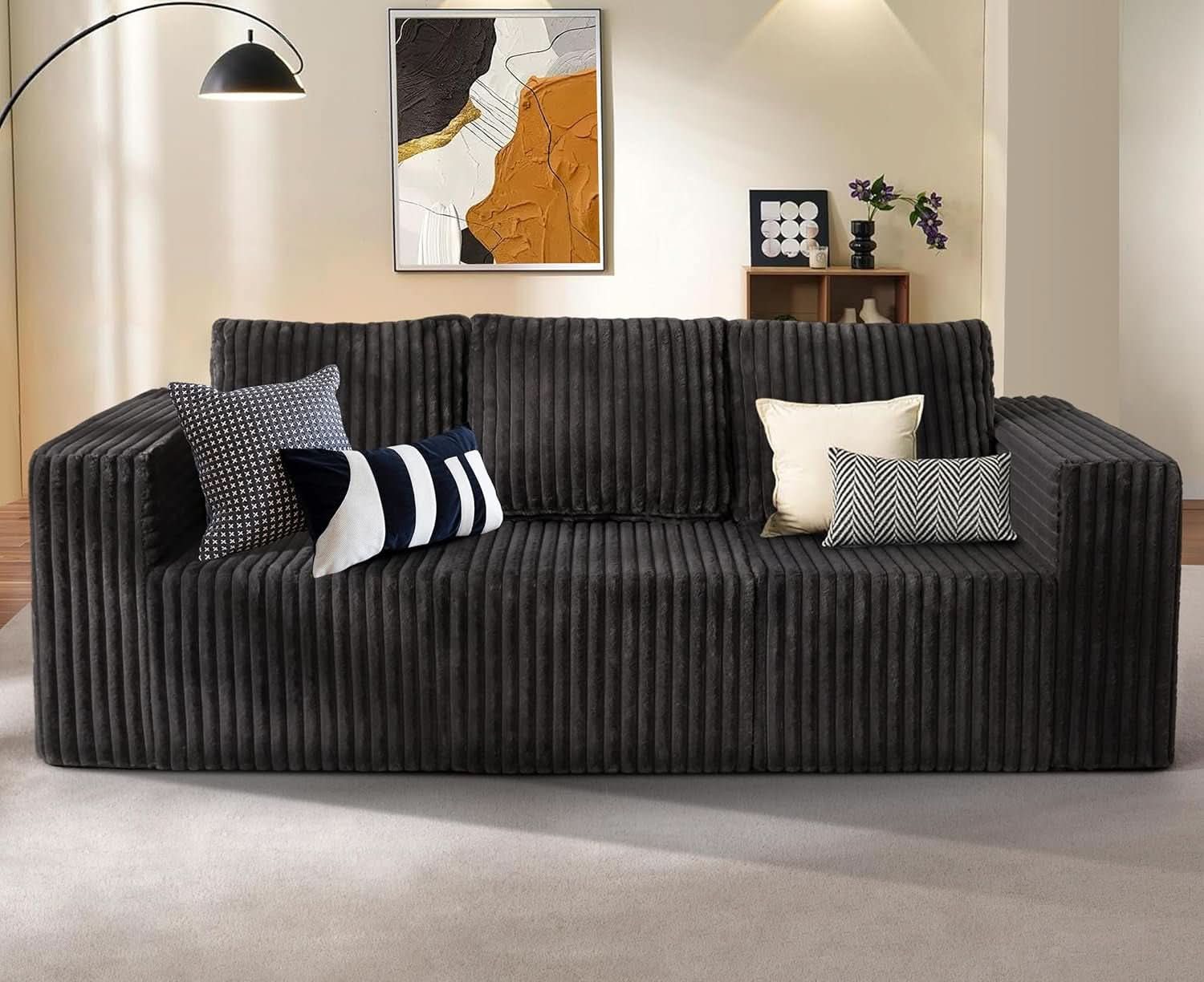 Modular Sectional Sofa With Deep Memory Foam Comfort