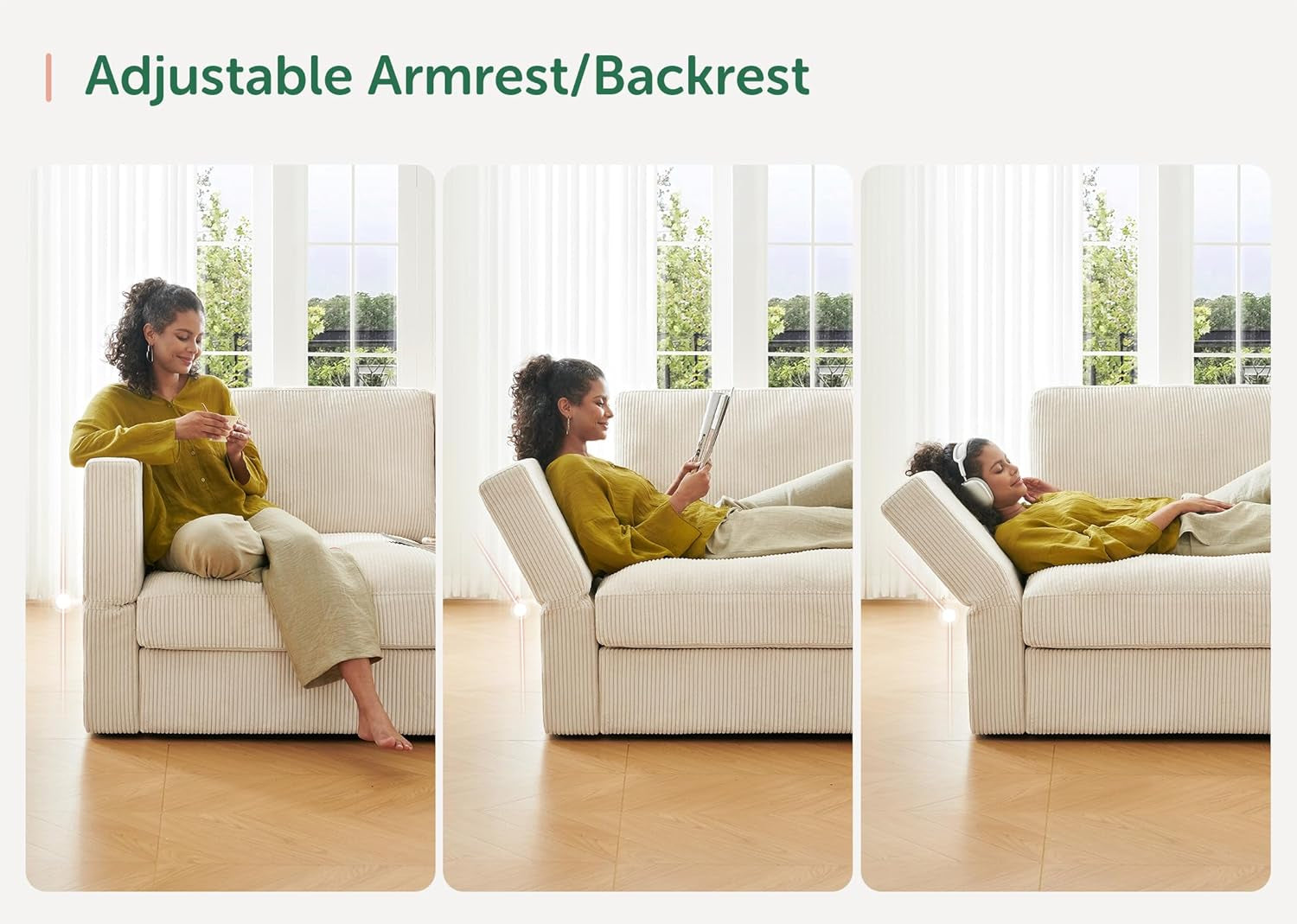 Modular Sectional Sofa With Storage Chaise And Backrests