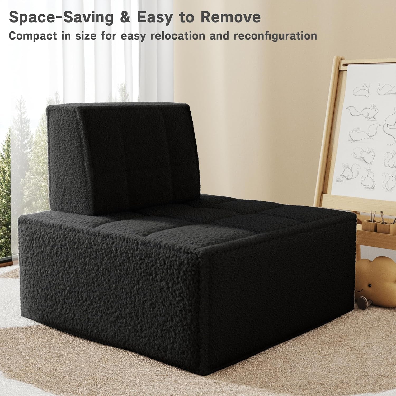 Modular Sherpa Sofa Chair for Cozy Small Spaces