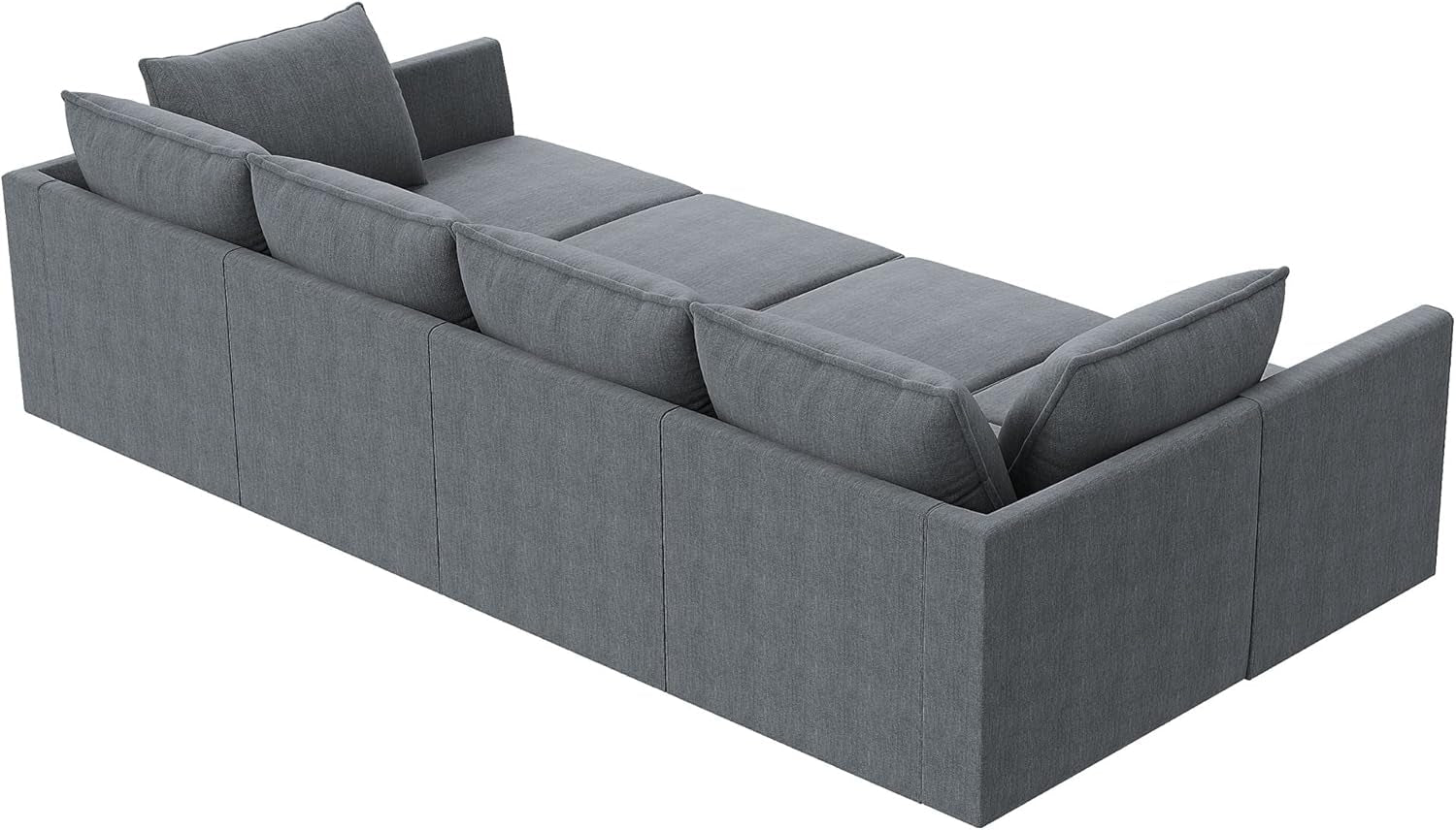Modular Sleeper Sectional Sofa Bluish Grey With Storage