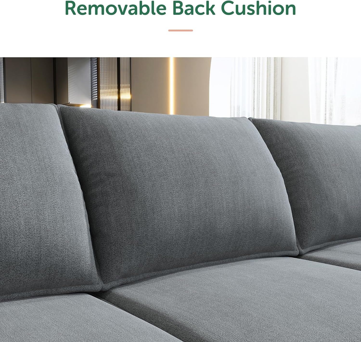 Modular U Shaped Sectional Sofa Bluish Grey With Storage