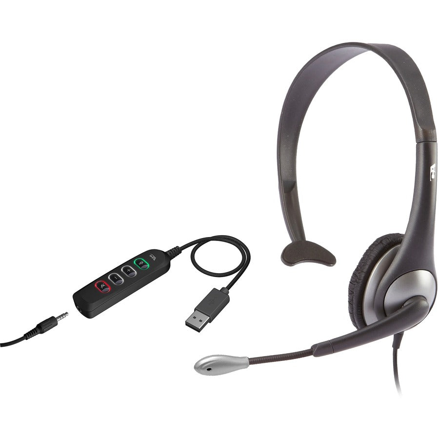 Mono Headset With Usb Ctrl,Noise Cancel Mic Mute Vol. Adj
