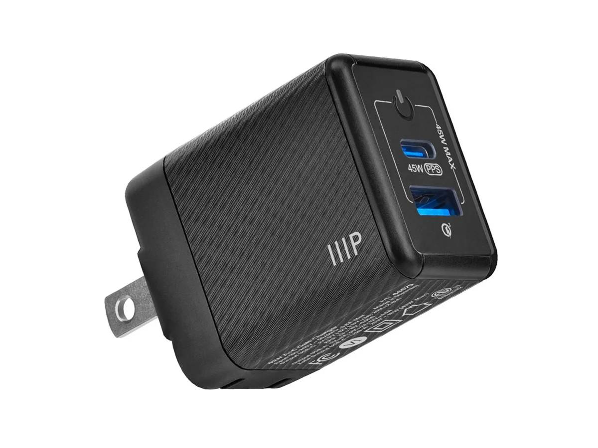 Monoprice 45W GaN Dual USB-C Charger Compact Fast Charging