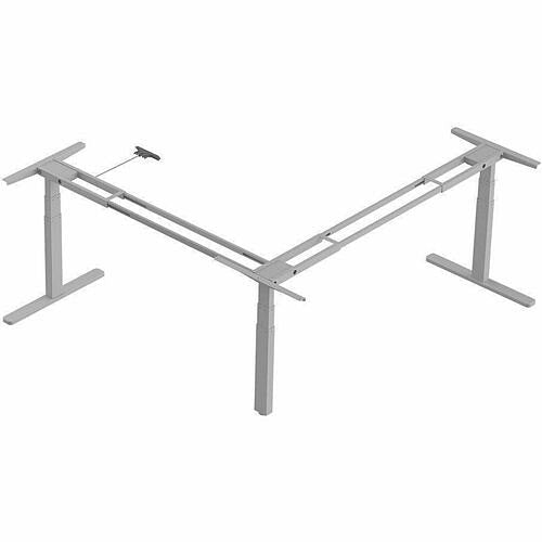 Monoprice L-Shape Sit-Stand Desk Frame, 3-Motor, Gray, Ergonomic