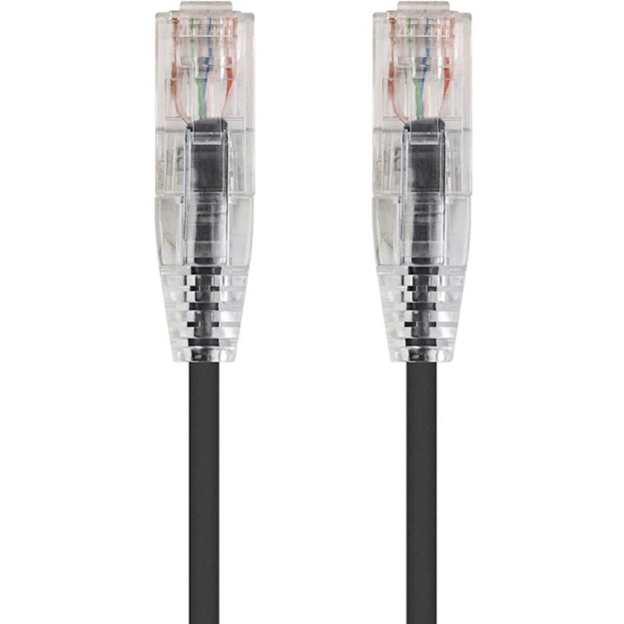 Monoprice SlimRun Cat6 28AWG UTP Ethernet Network Cable, 20ft Black - 20 ft Category 6