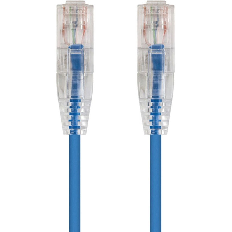 Monoprice SlimRun Cat6 28AWG UTP Ethernet Network Cable, 20ft Blue - 20 ft Category 6
