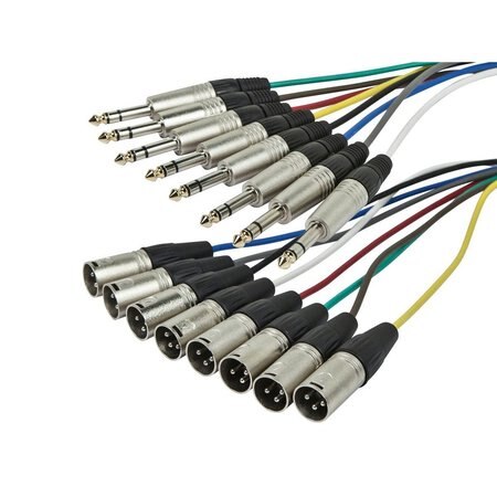 Monoprice TRS to XLR M/M Snake Cable 3M 8-Channel