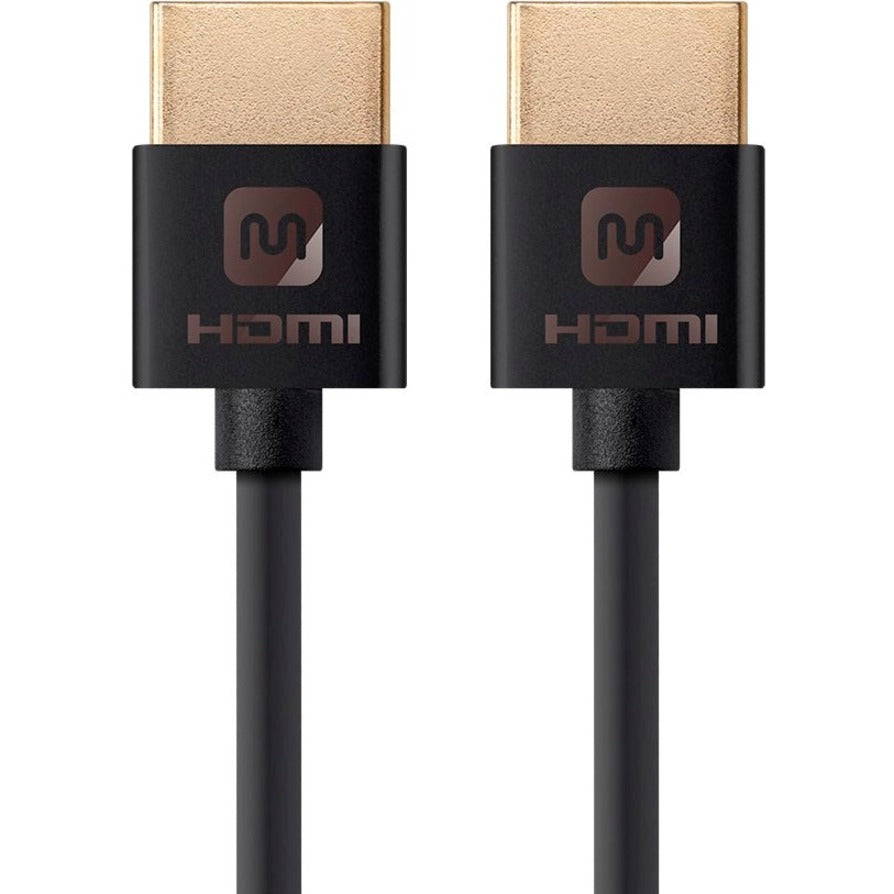 Monoprice Ultra Slim Series High Speed HDMI Cable, 3ft Black - 3 ft HDMI A/V Cable for
