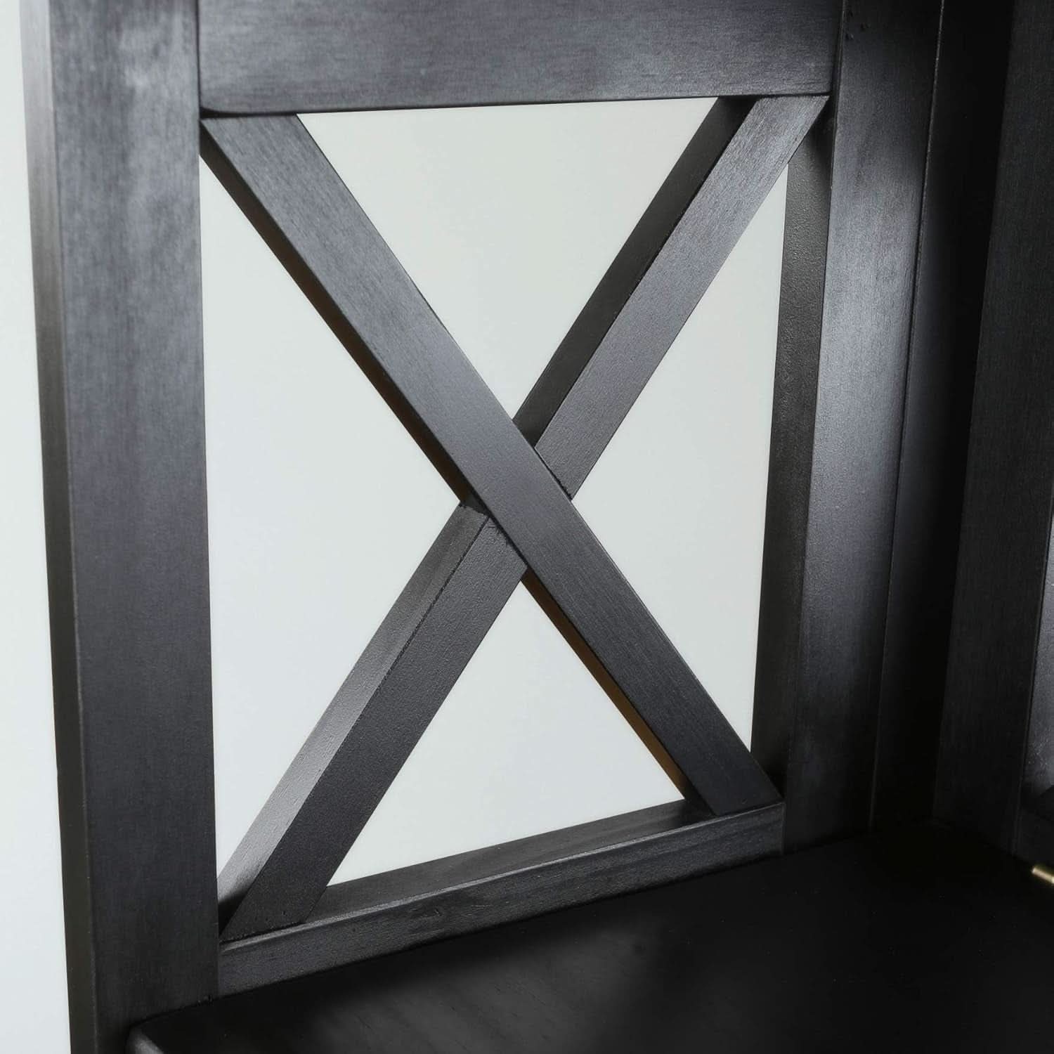 Montego 3 Shelf Bookcase Black Solid Wood Construction